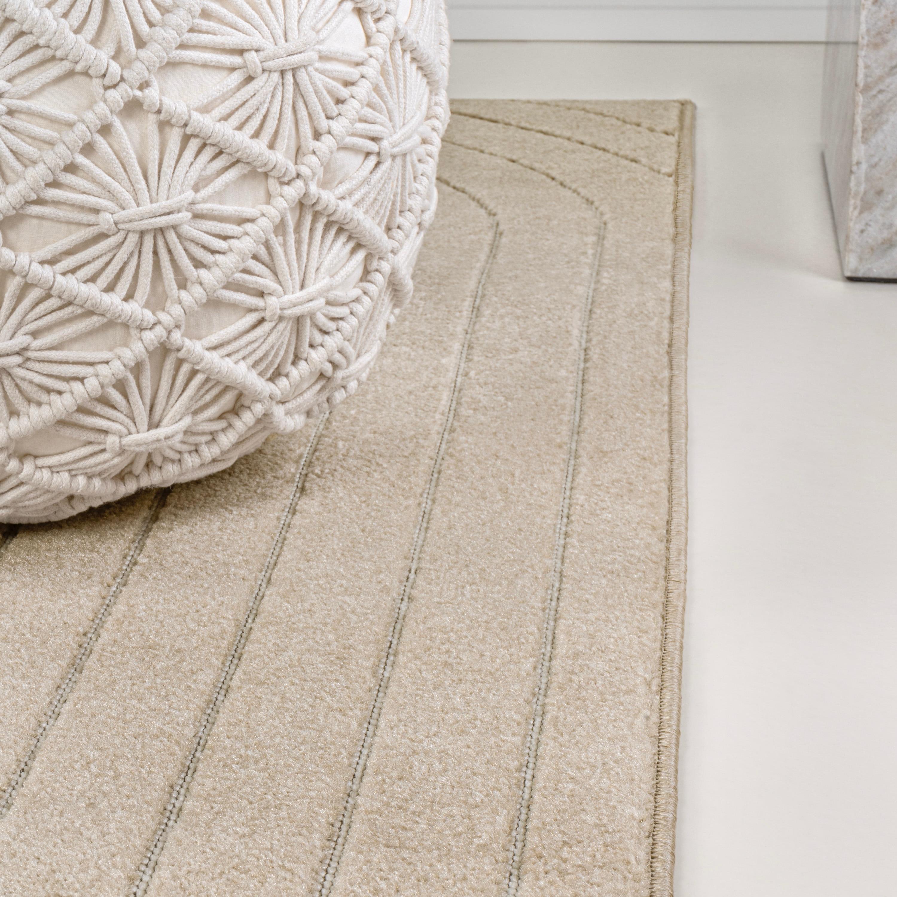 JONATHAN Y Odense High-Low Minimalist Angle Geometric Beige/Cream 8 ft. x 10 ft. Indoor/Outdoor Area Rug