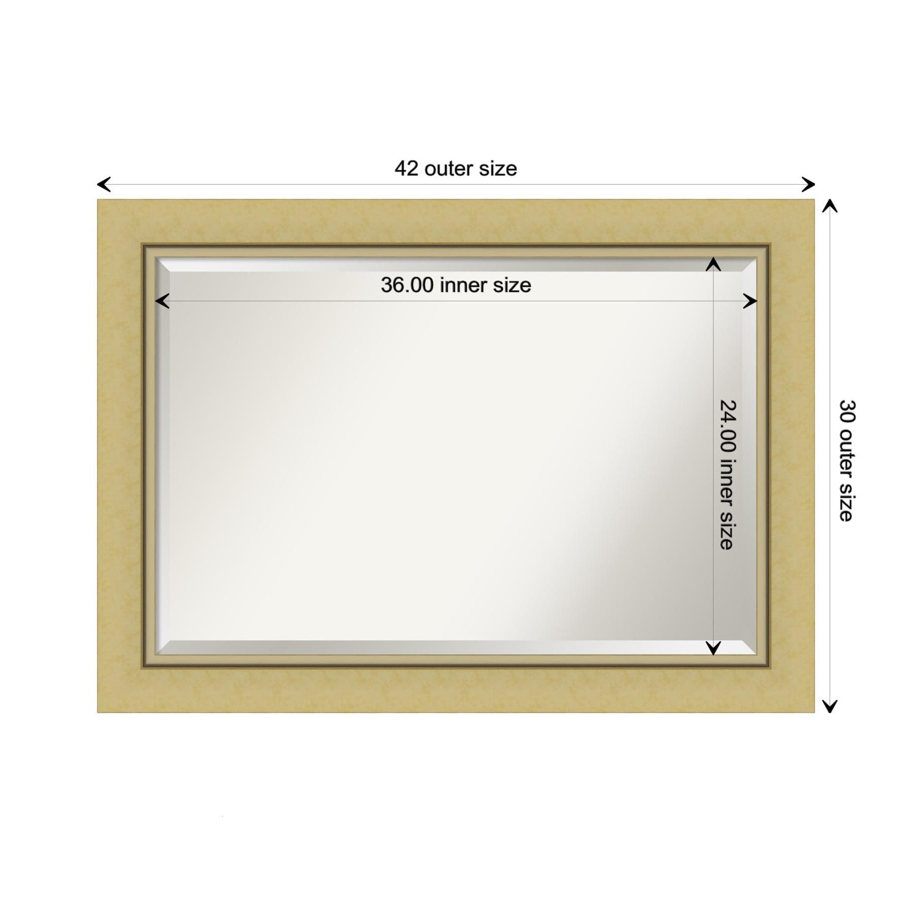 Amanti Art Landon 42.25-in x 30.25-in Framed Rectangle Bathroom Vanity Mirror ( Glossy Gold )