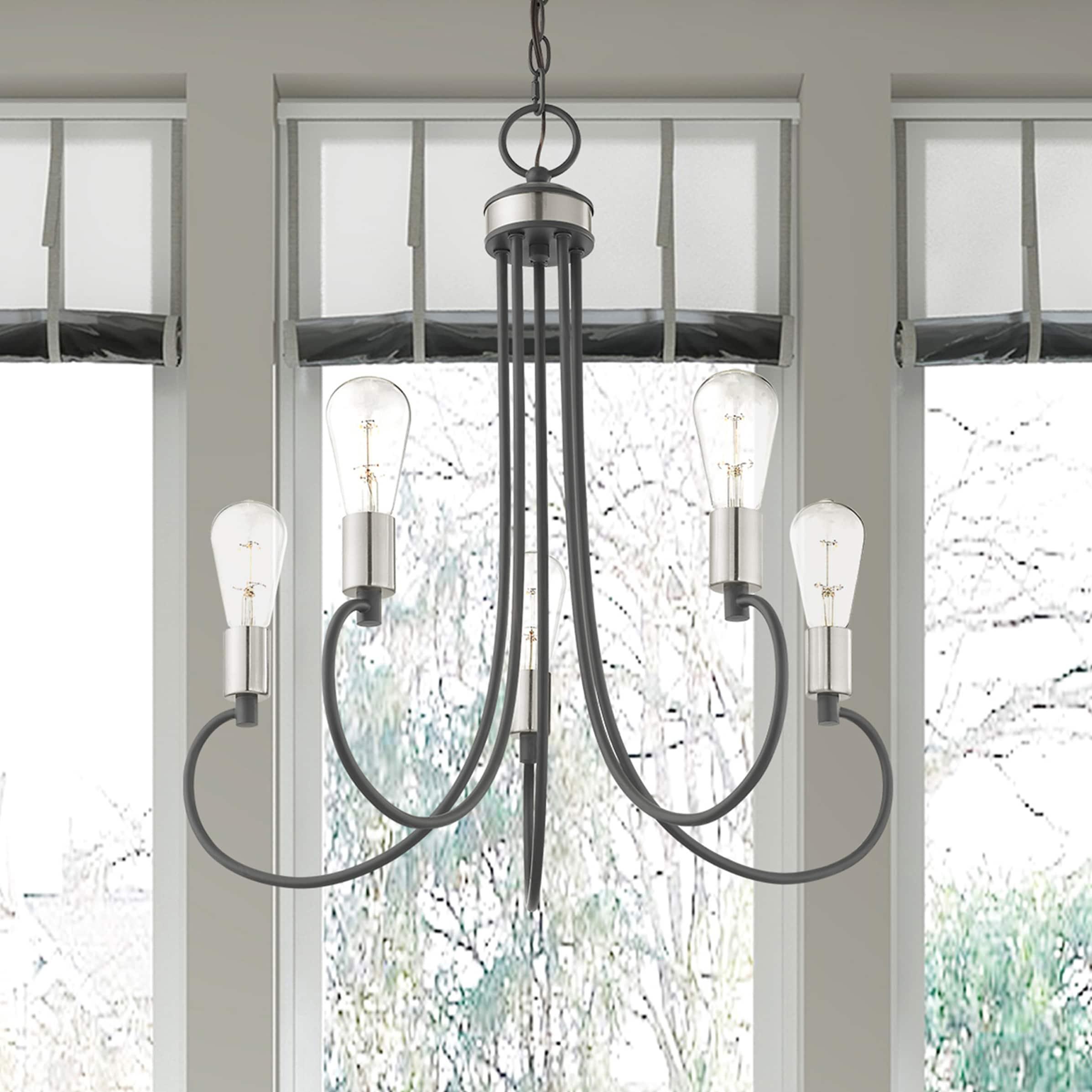 Livex Lighting Bari 5 - Light Chandelier in  Scandinavian Gray