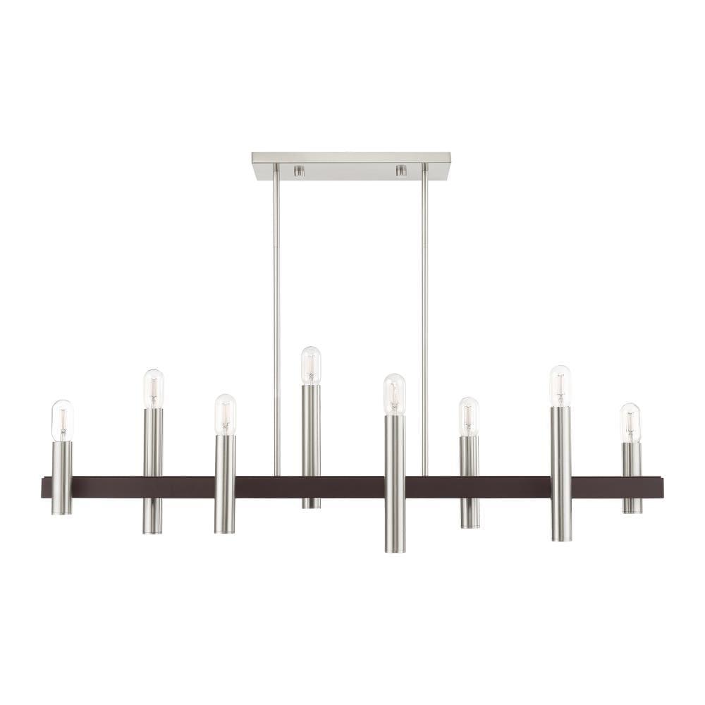 Helsinki 8-Light Brushed Nickel and Bronze Chandelier