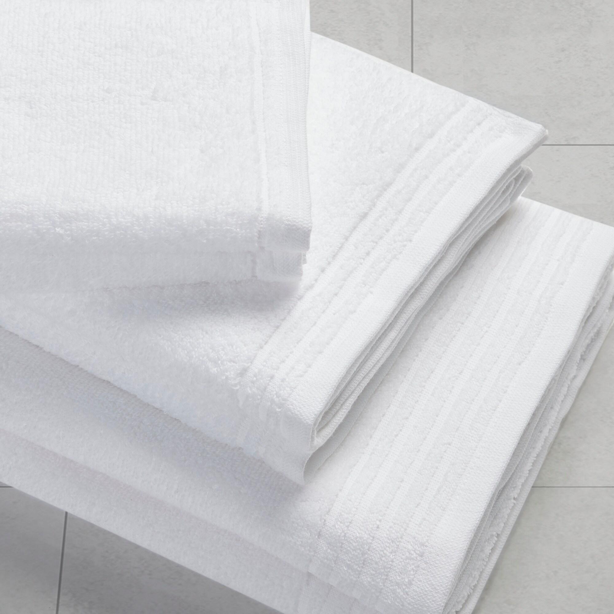 White Cotton Quick-Dry 12-Piece Bath Towel Set