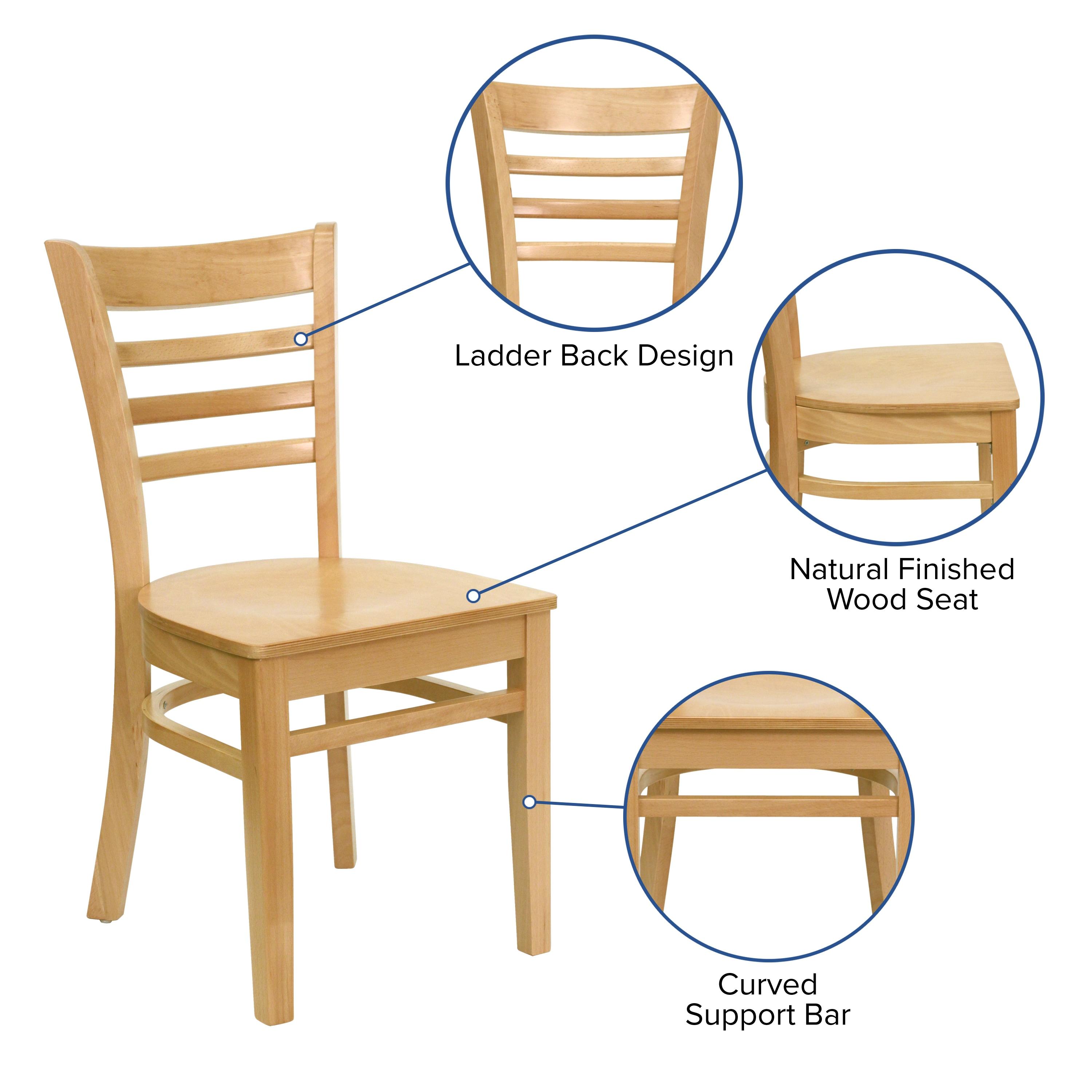 Ladder Back Wooden Restaurant Chair