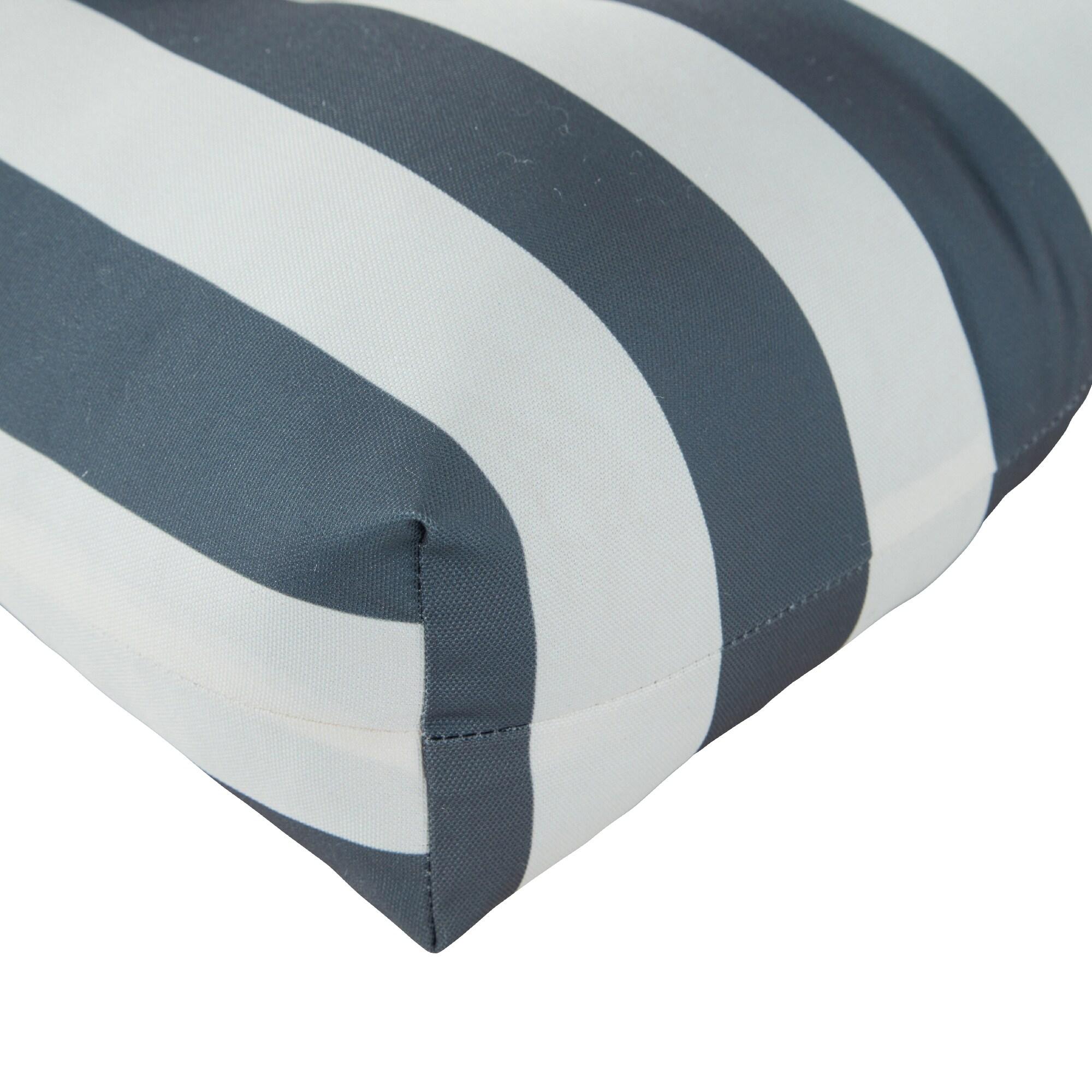 Canopy Stripe Gray 42 x 21 in. Outdoor Tufted Chair Cushion (set of 2) by Greendale Home Fashions