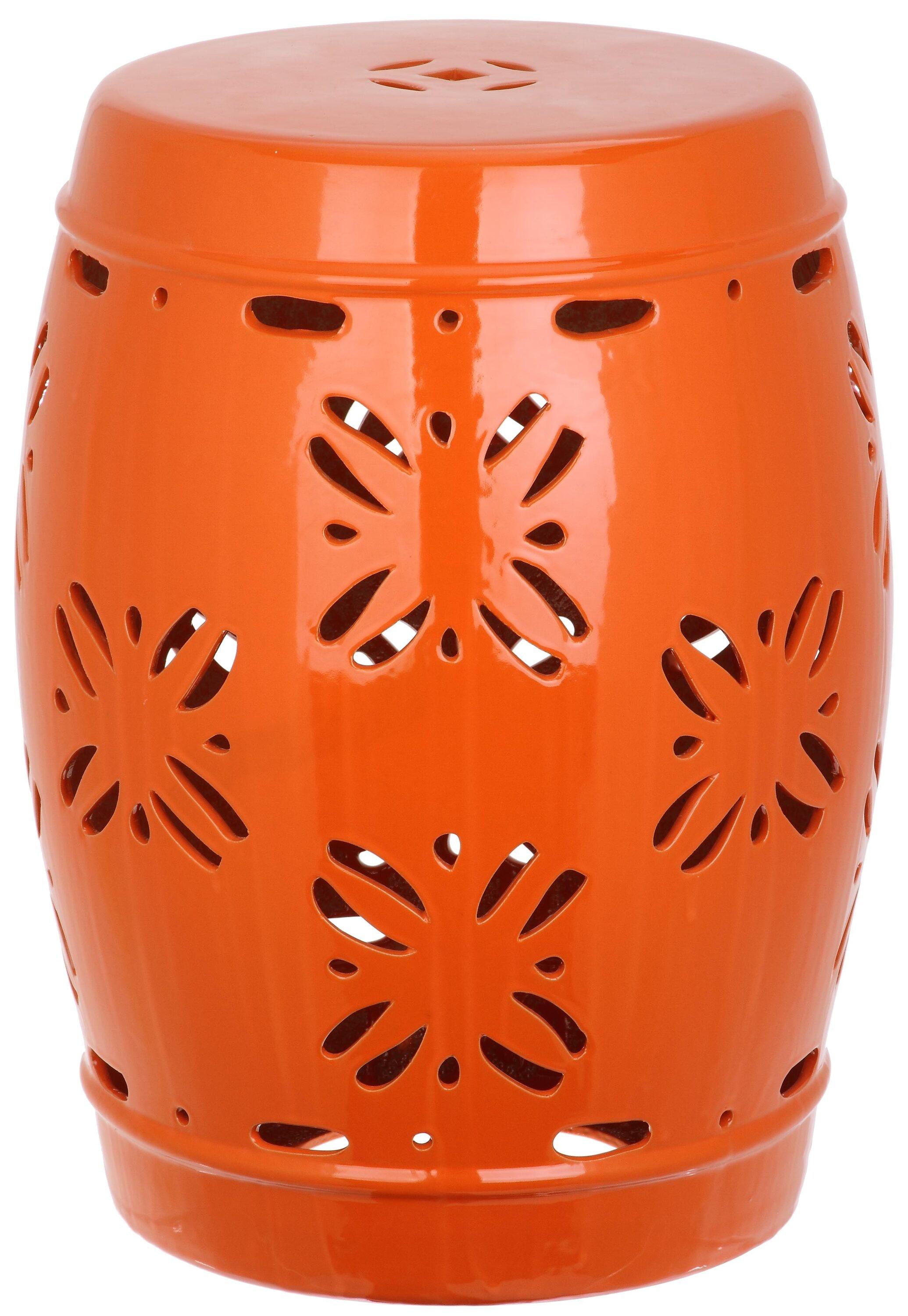 Sakura Garden Stool - Indoor/Outdoor - ACS4543 - Orange - Safavieh