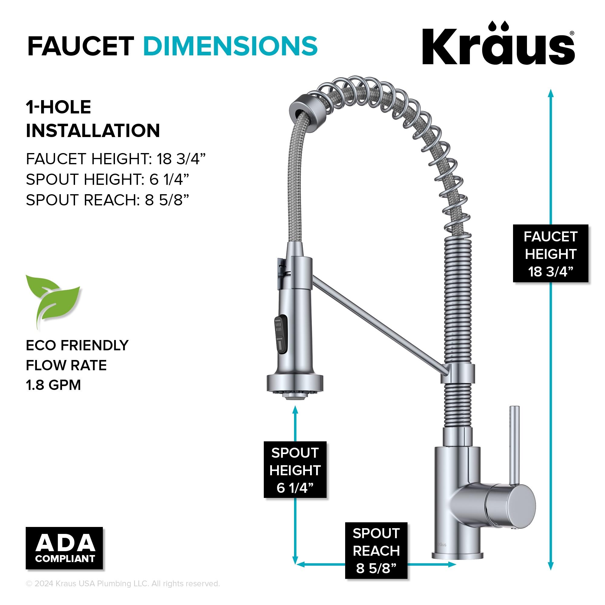 KRAUS Bolden Commercial Style 2-Function Single Handle Pull Down Kitchen Faucet