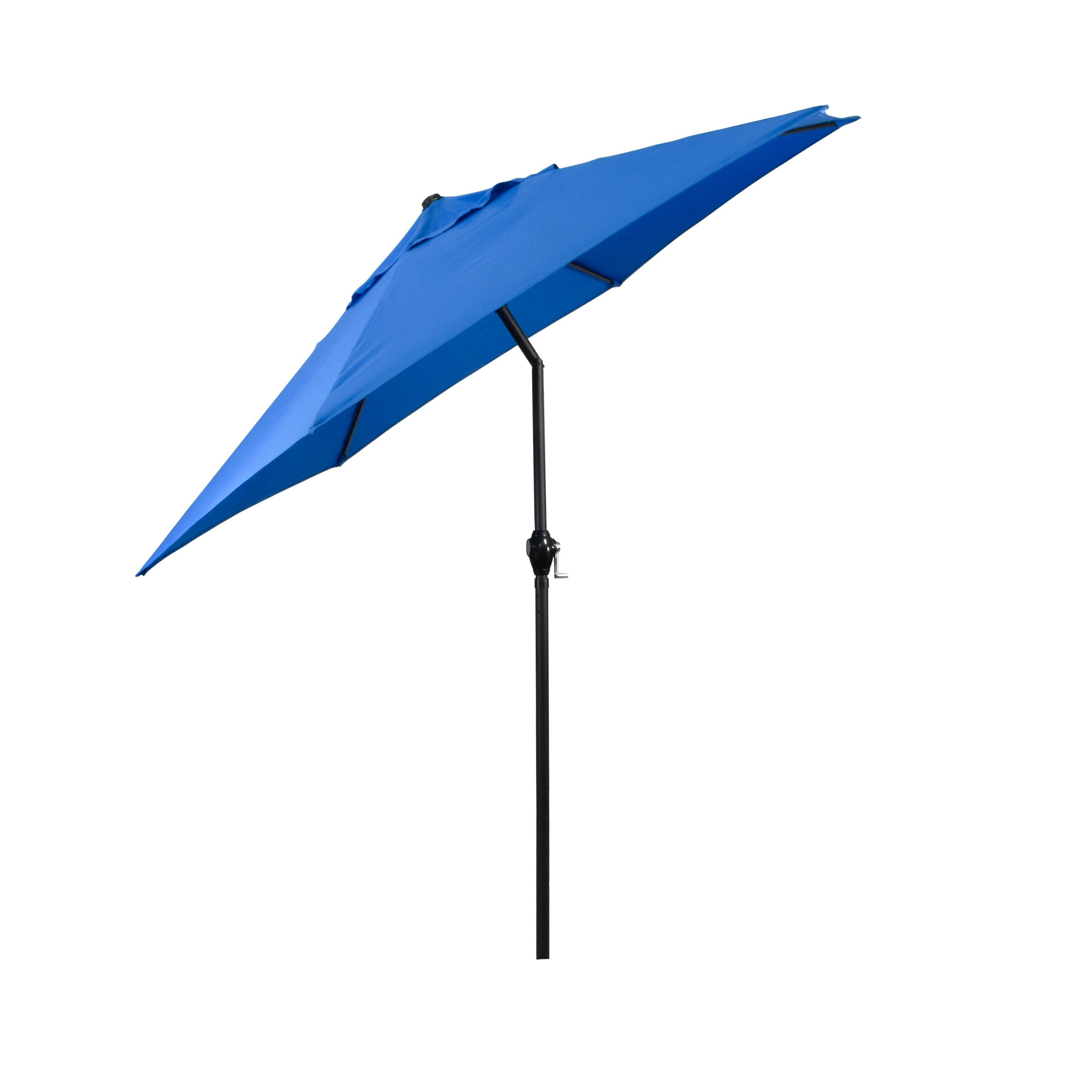 9 ft. Eco Series Crank Lift Push Tilt Steel Market Umbrella, Pacific Blue Polyester