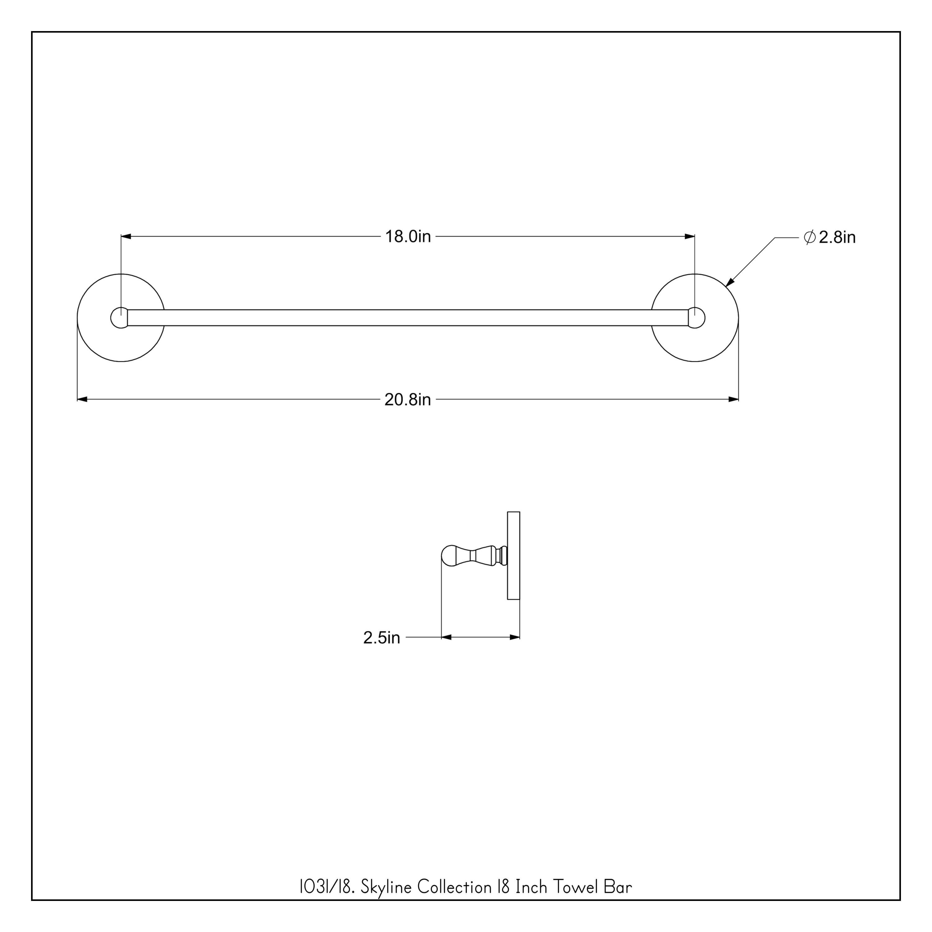 Allied Brass 1031/18-SBR Skyline Collection 18 Inch Towel Bar, Satin Brass