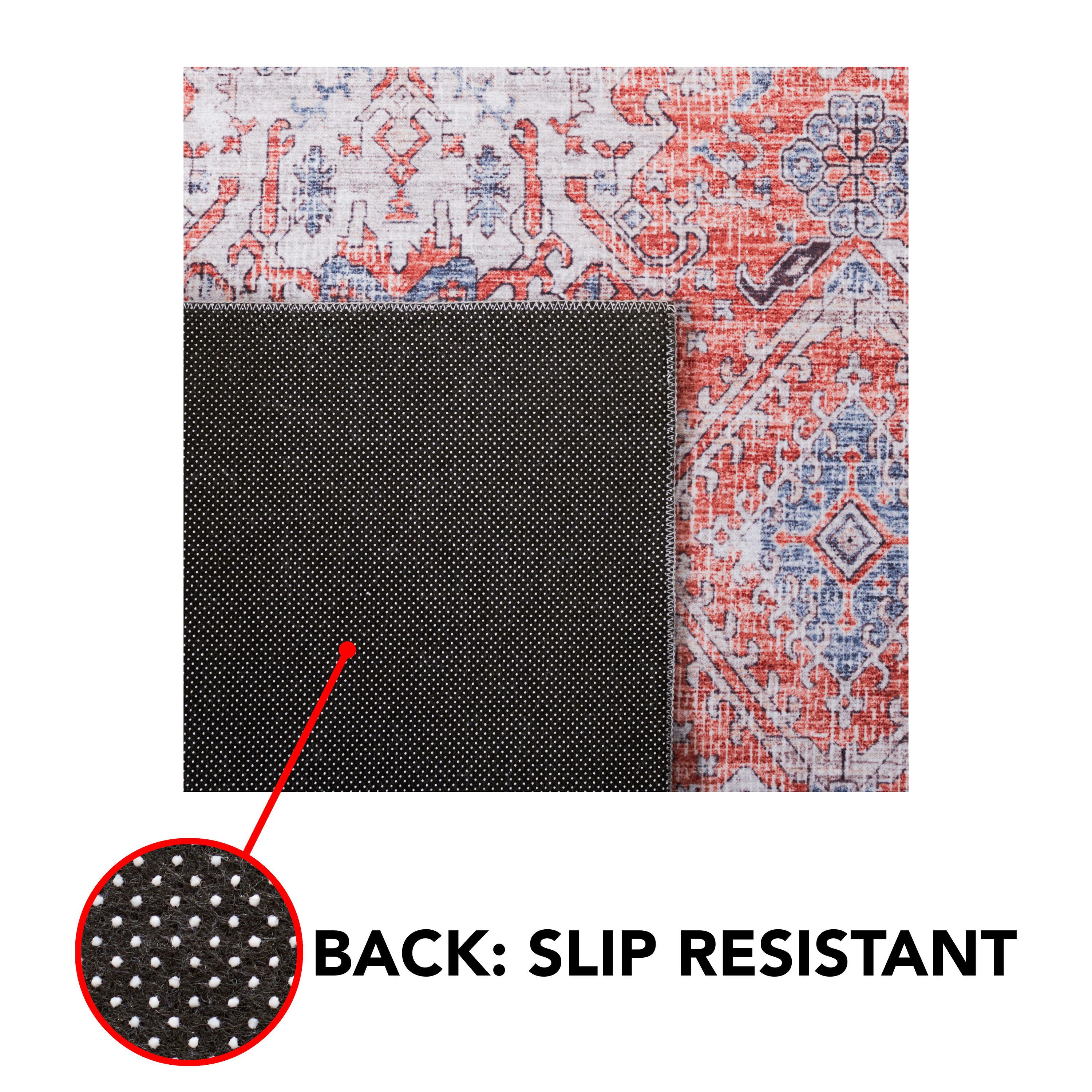 Tucson TSN188 Power Loomed Machine Washable Area Rug - Rust/Beige - 6'x6' - Safavieh.