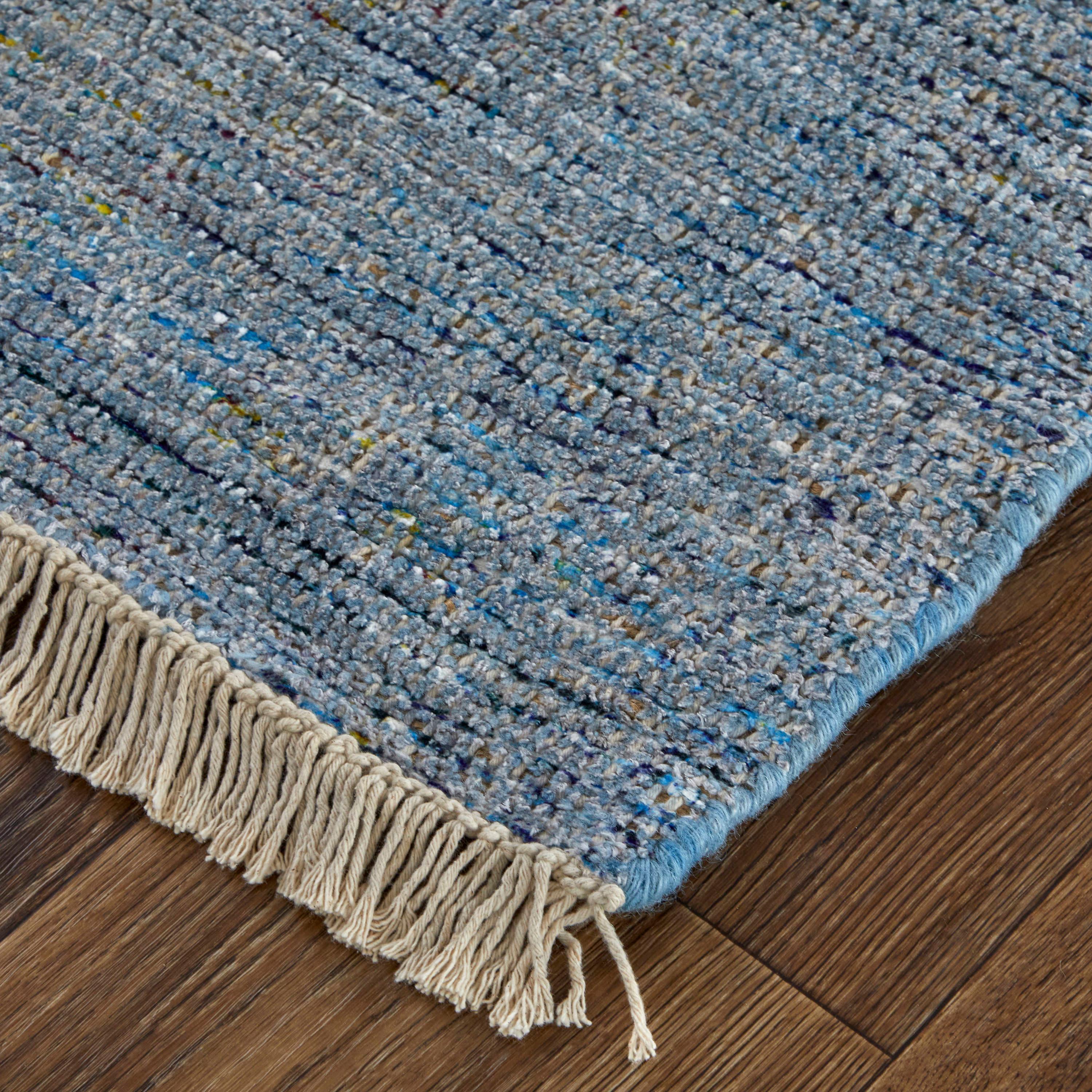 Caldwell Transitional Distressed Blue/Ivory Area Rug