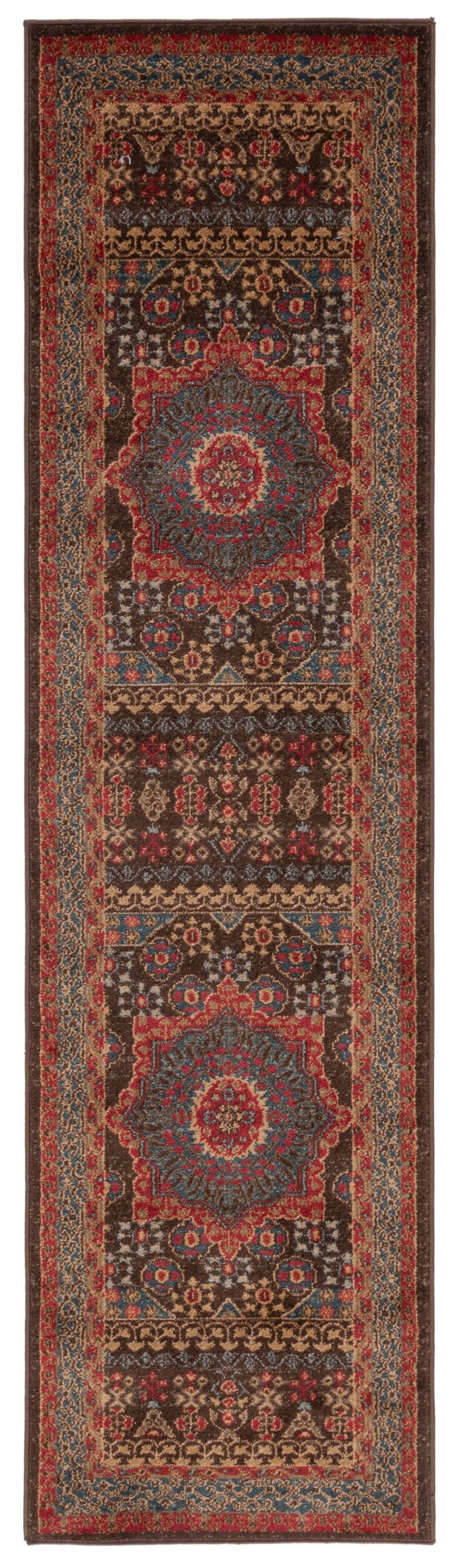 Mahal MAH620 Power Loomed Indoor Runner Rug - Navy/Red - 2'2"x10' - Safavieh.