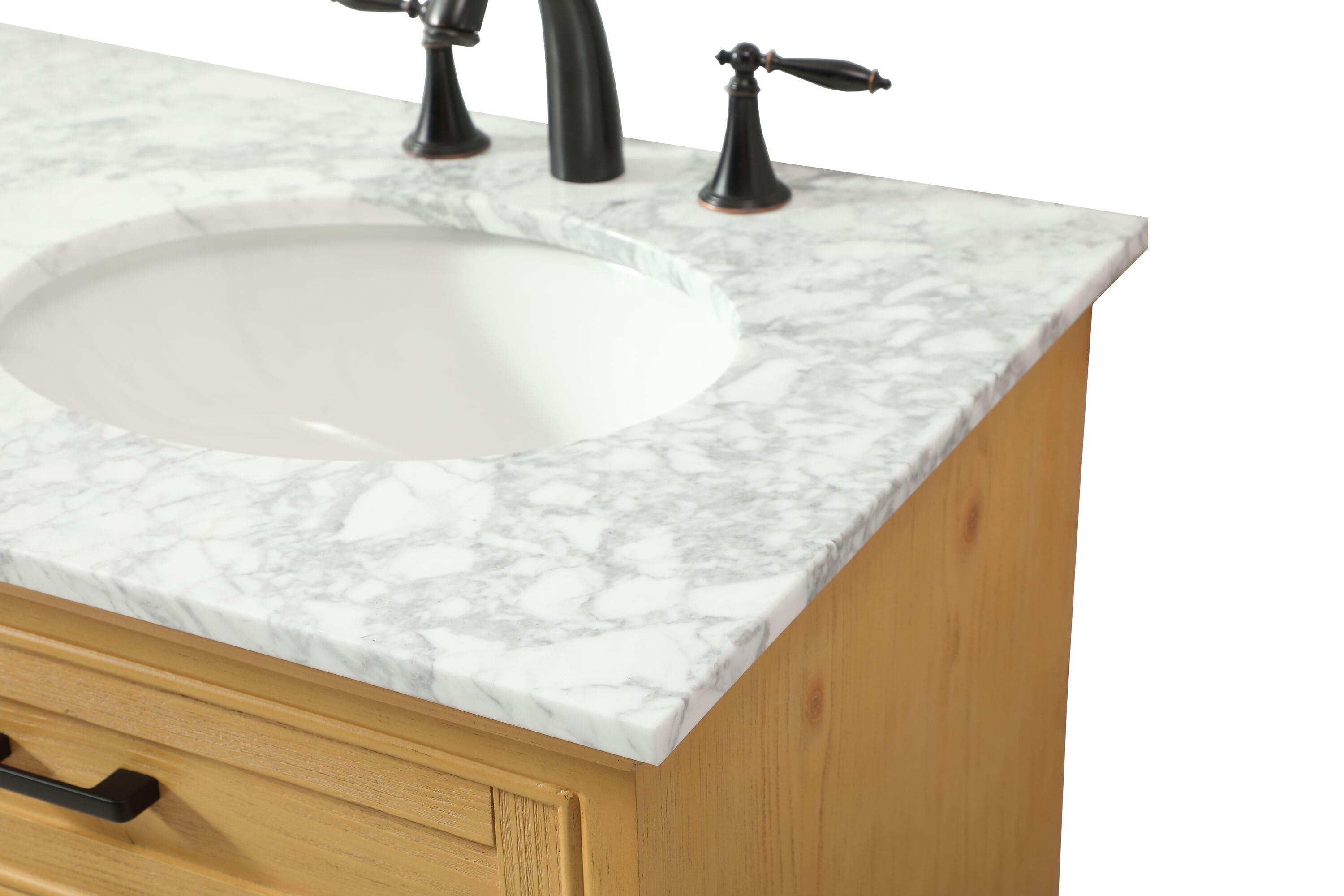 Elegant Decor Americana 60" Aluminum MDF Double Bathroom Vanity in Natural Wood