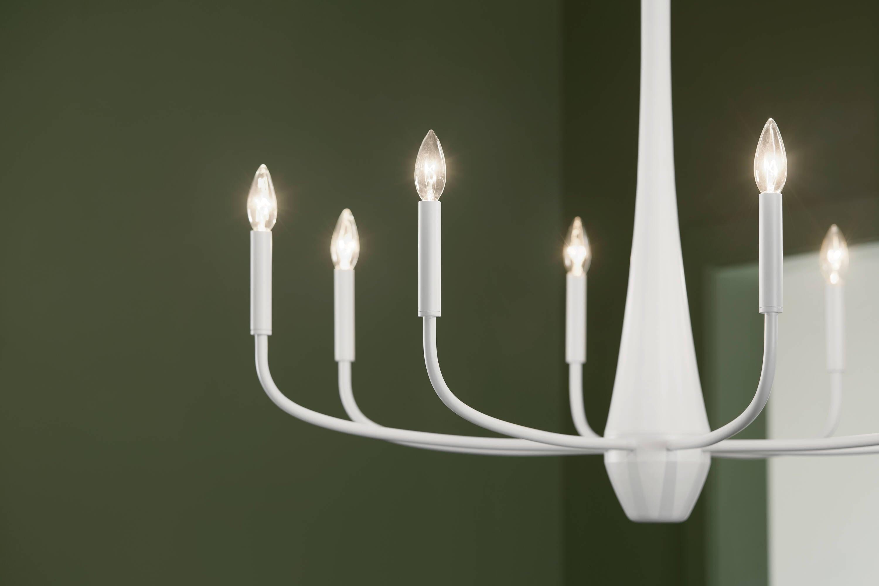 Kichler Deela 8 -Light White Modern/contemporary For Use in Bedrooms, Dining Rooms, Foyers, Kitchens, Living Rooms Chandelier