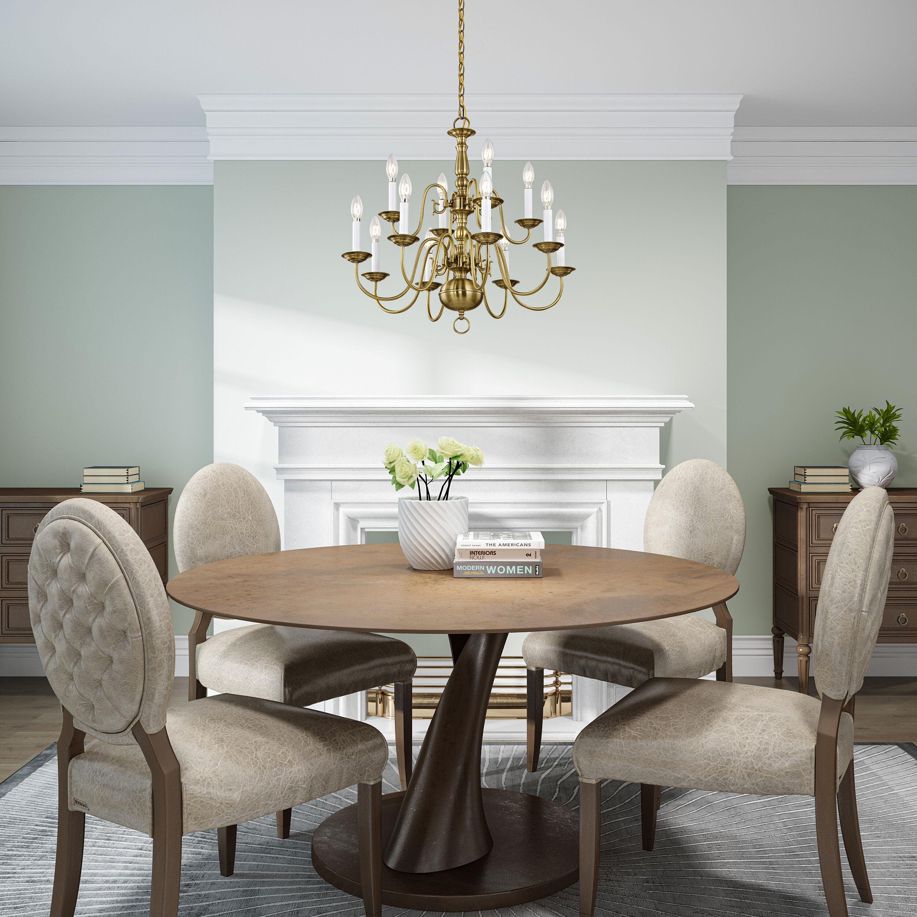 Livex Lighting Williamsburgh 12 - Light Chandelier in  Antique Brass