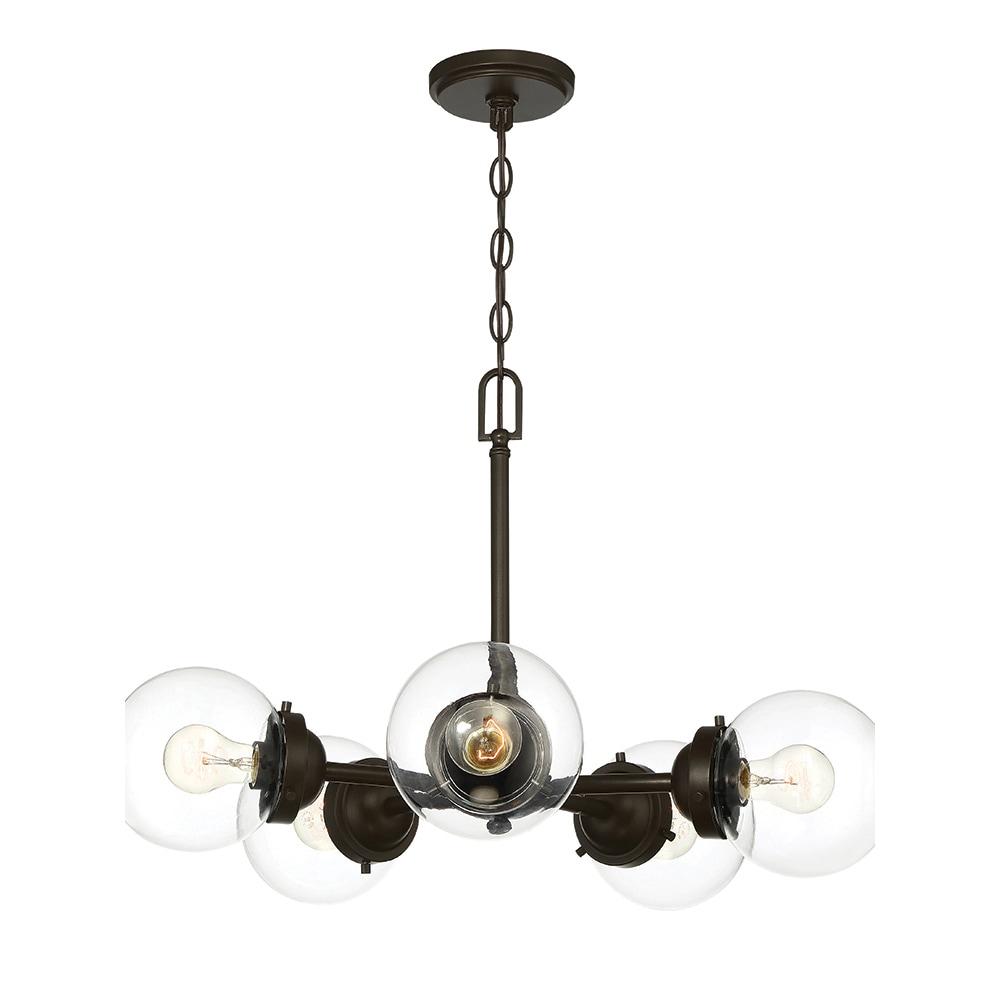 95985-ORB Knoll - Five Light Chandelier, Oil Rubbed Finish with Clear Glass