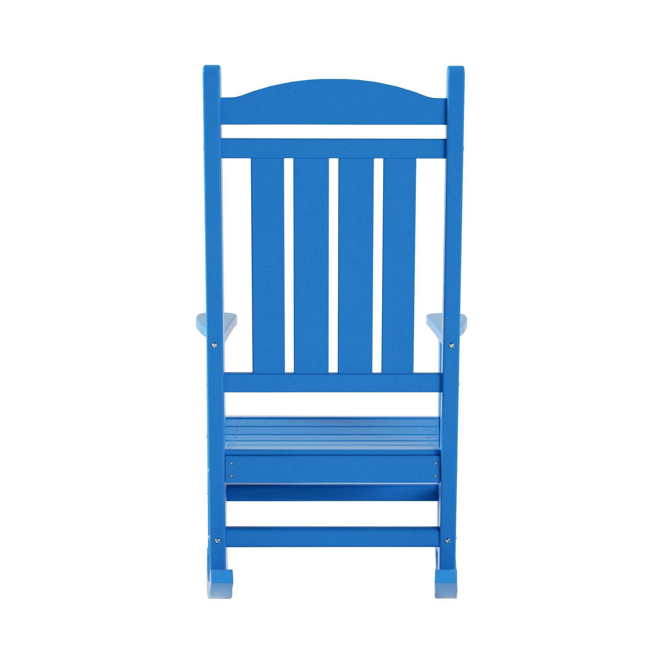 Polytrends  Laguna Hdpe All Weather Outdoor Patio Rocking Chair Pacific Blue