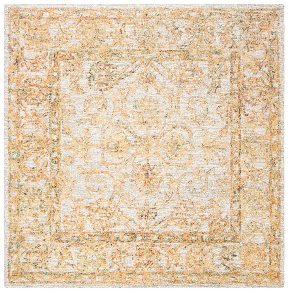 Abstract ABT477 Hand Tufted Area Rug - Beige/Gold - 6' X 6' Square - Safavieh.