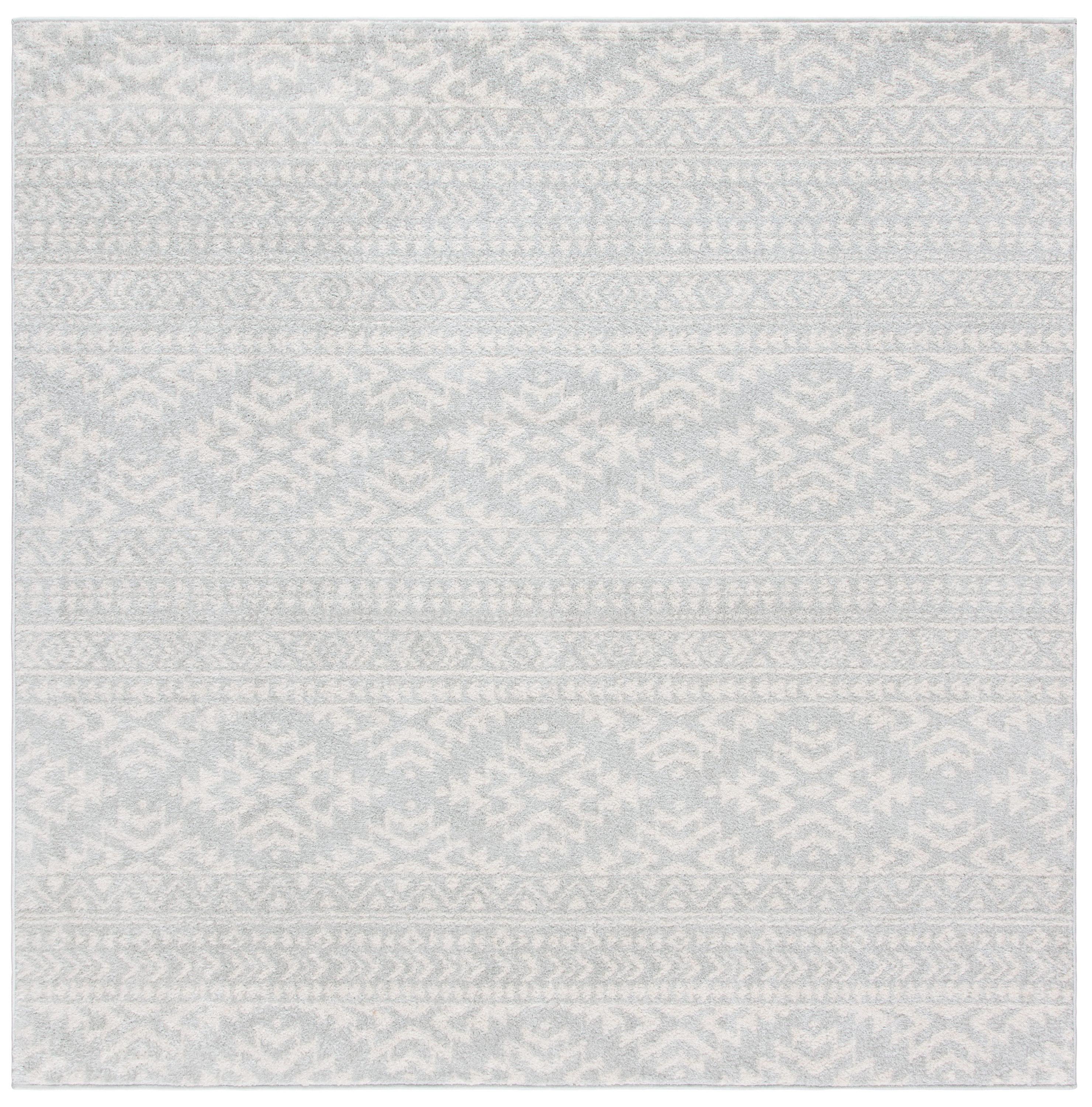 Tulum TUL272 Power Loomed Area Rug - Light Grey/Ivory - 9'x9' - Safavieh.