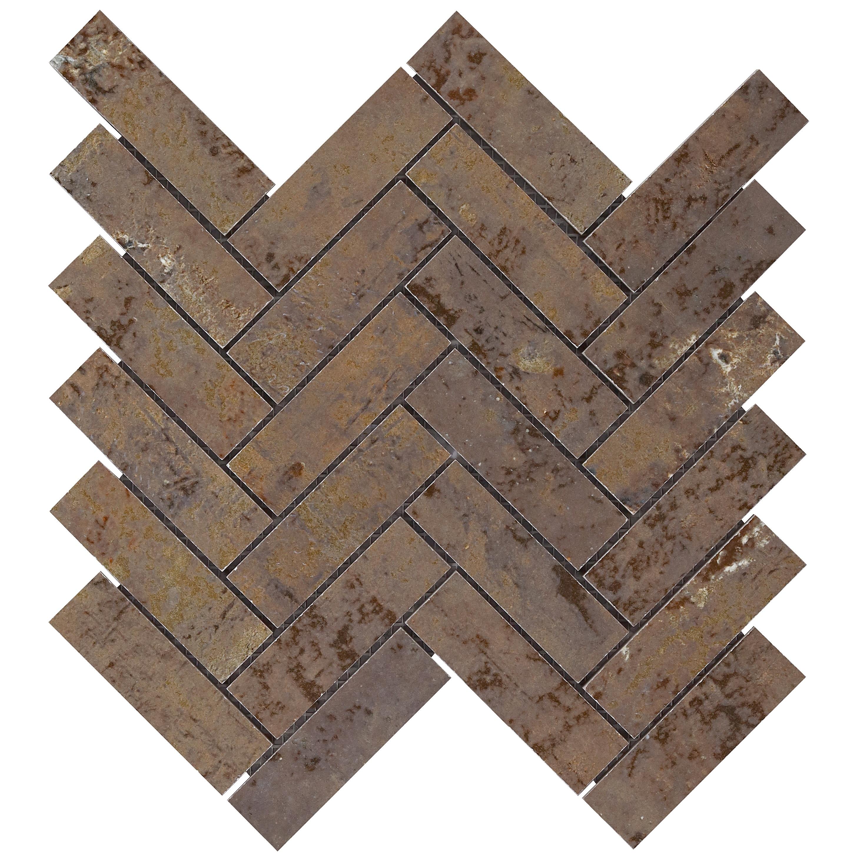 Bond Tile Ravina 10.03 in. x 10.62 in. Matte Porcelain Floor & Wall Herringbone Mosaic Tile (0.75 Sq.Ft. / Each)