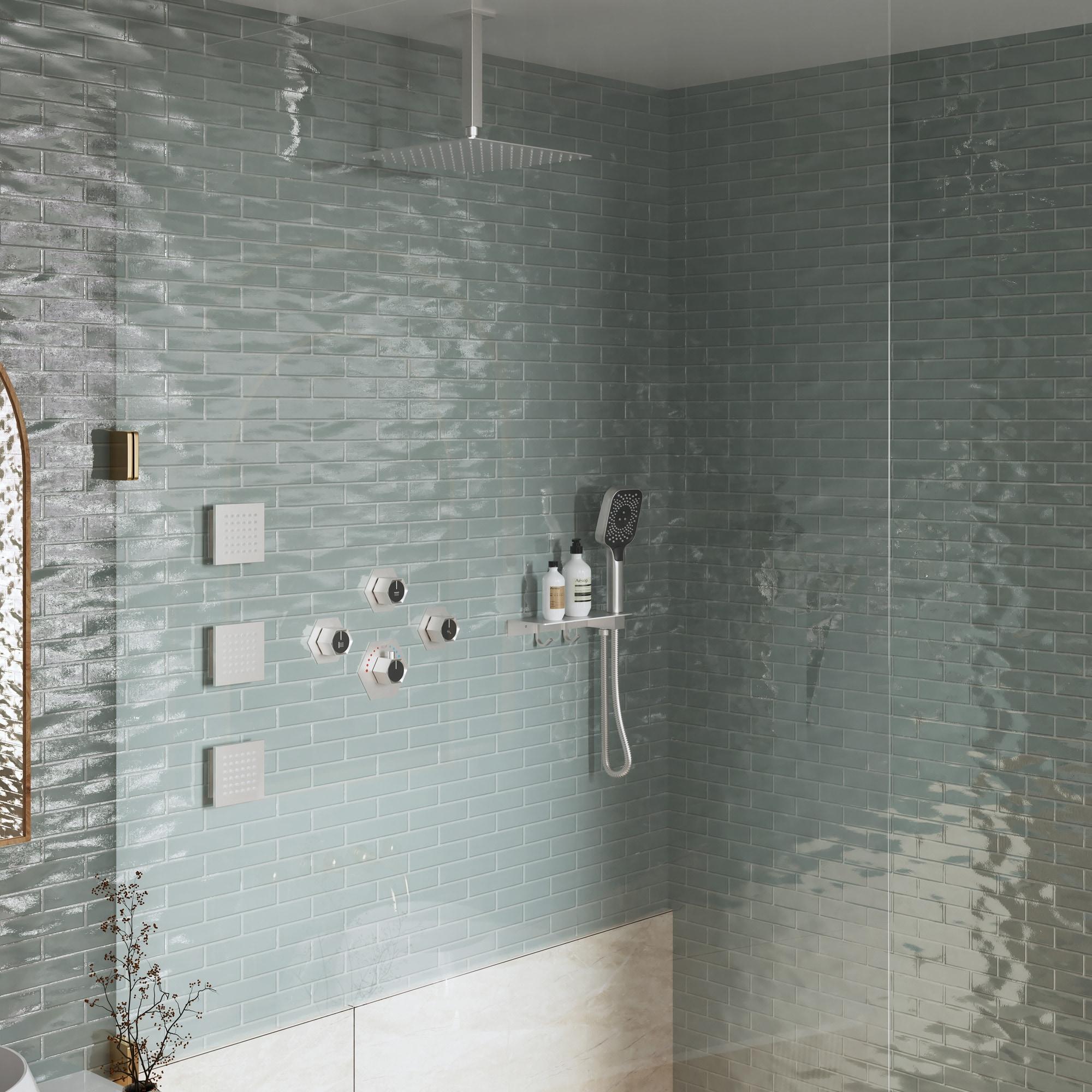 Revitalize 12 Inch Luxury Thermostatic Complete Shower System with Rough-in Valve