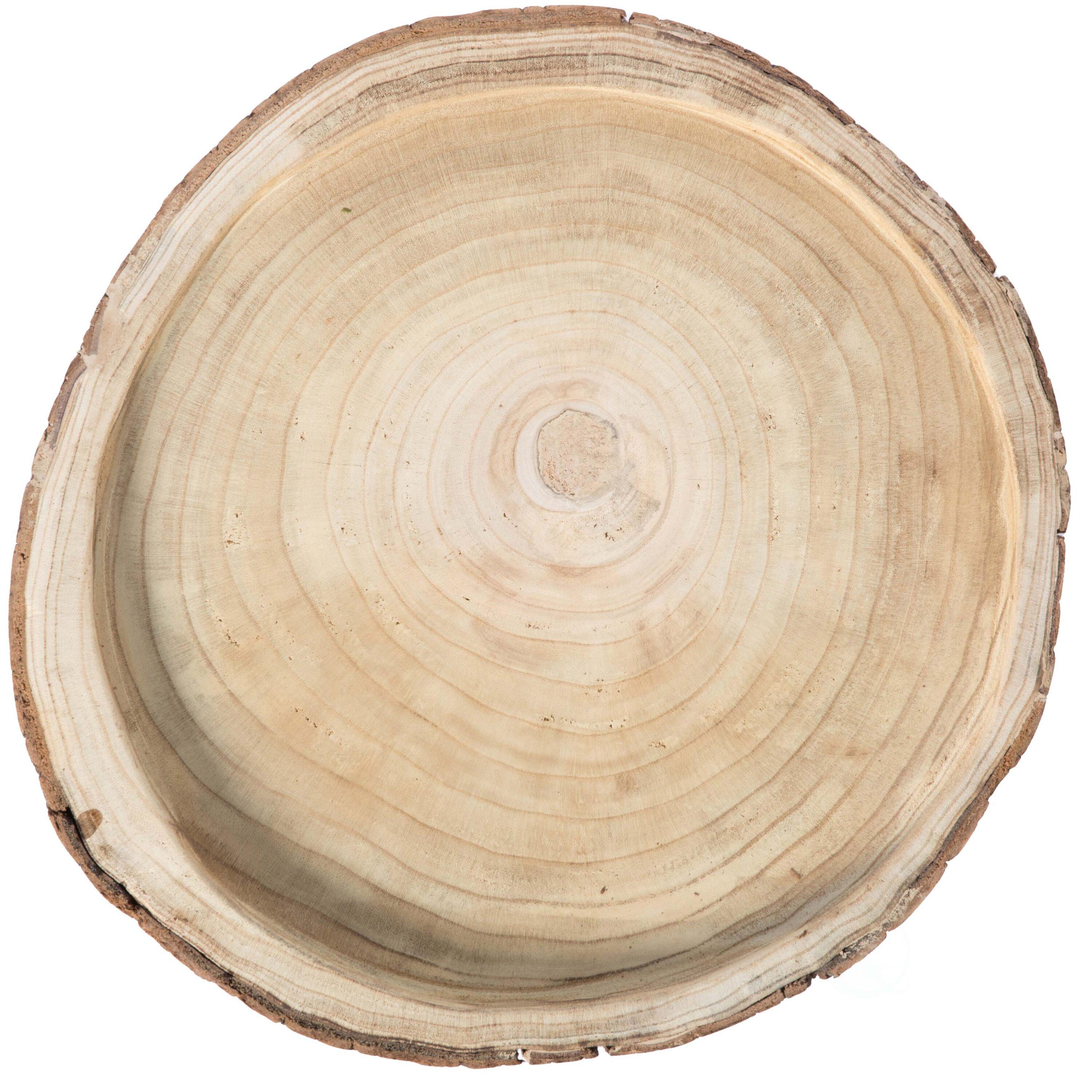 Vintiquewise Wood Tree Bark Indented Display Tray Serving Plate Platter Charger - 18 Inch Dia