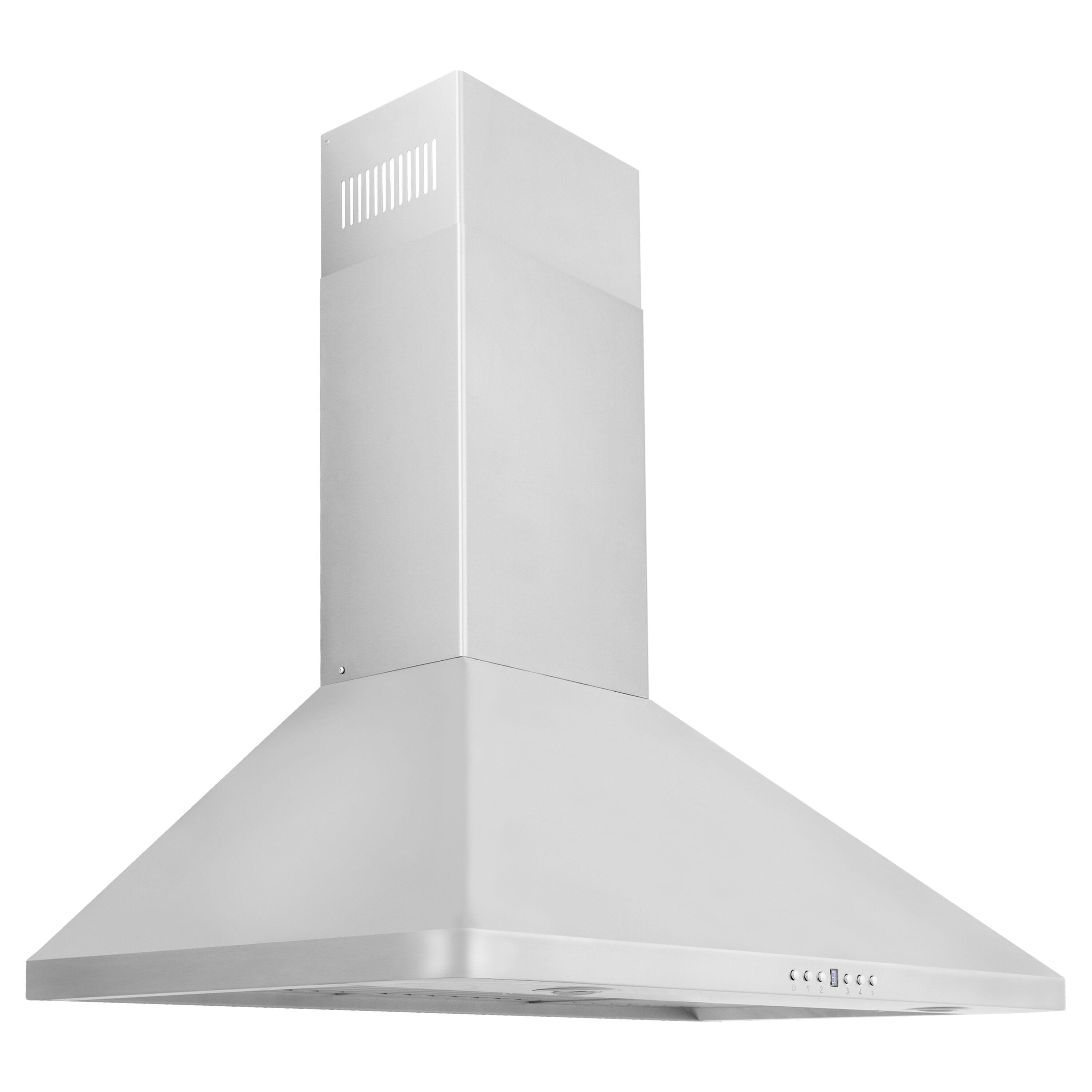 36" Stainless Steel Convertible Wall Mount Range Hood with Charcoal Filter