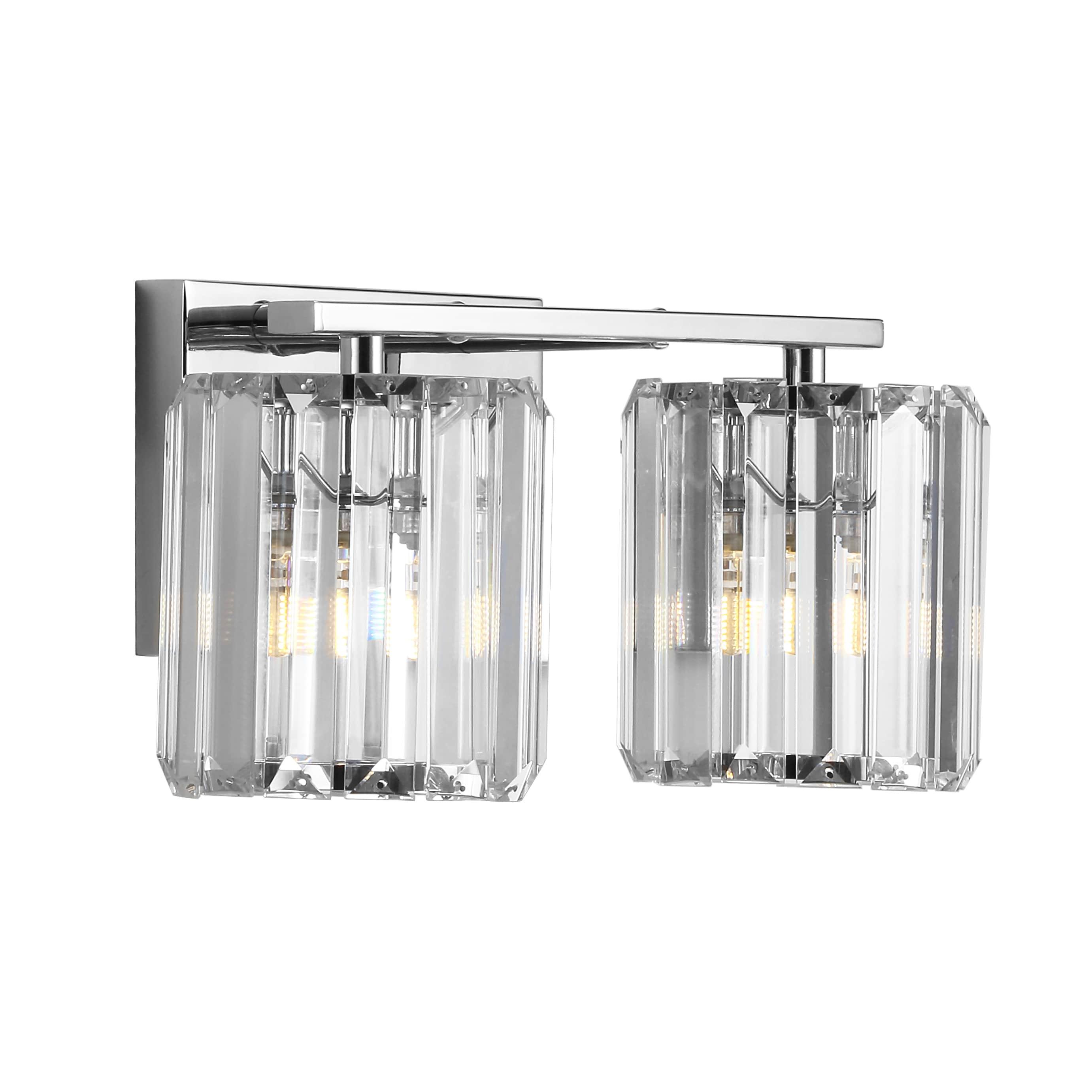 Coco Prism 13.5" Chrome Crystal Square LED Vanity Light