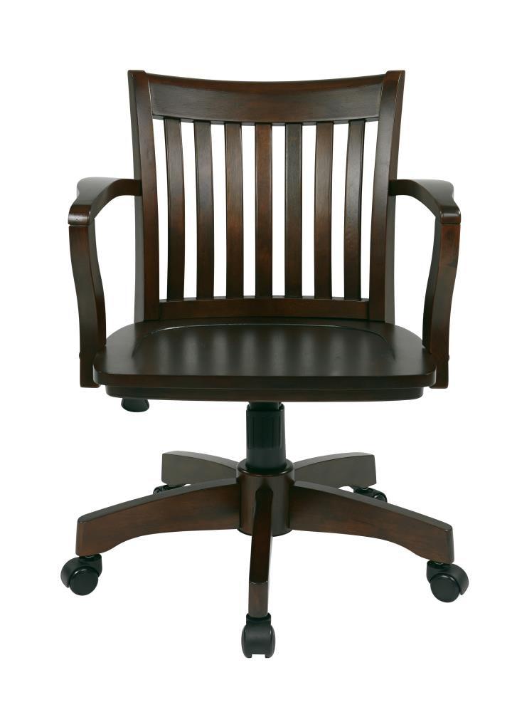 OSP Home Furnishings Deluxe Wood Bankers Chair with Wood Seat in Espresso Wood Finish