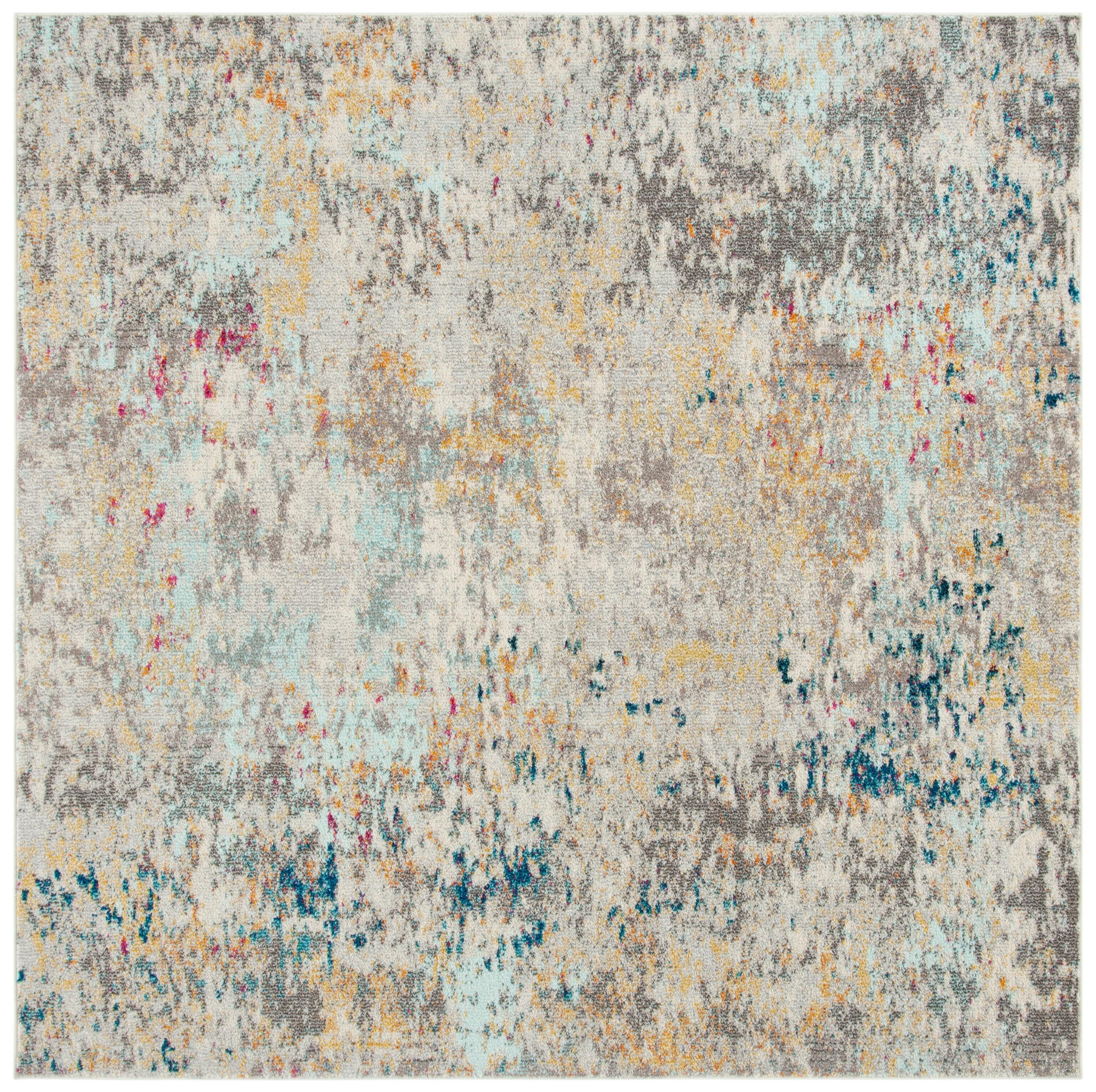 Madison MAD453 Power Loomed Area Rug - Grey/Gold - 9'x9' - Safavieh.