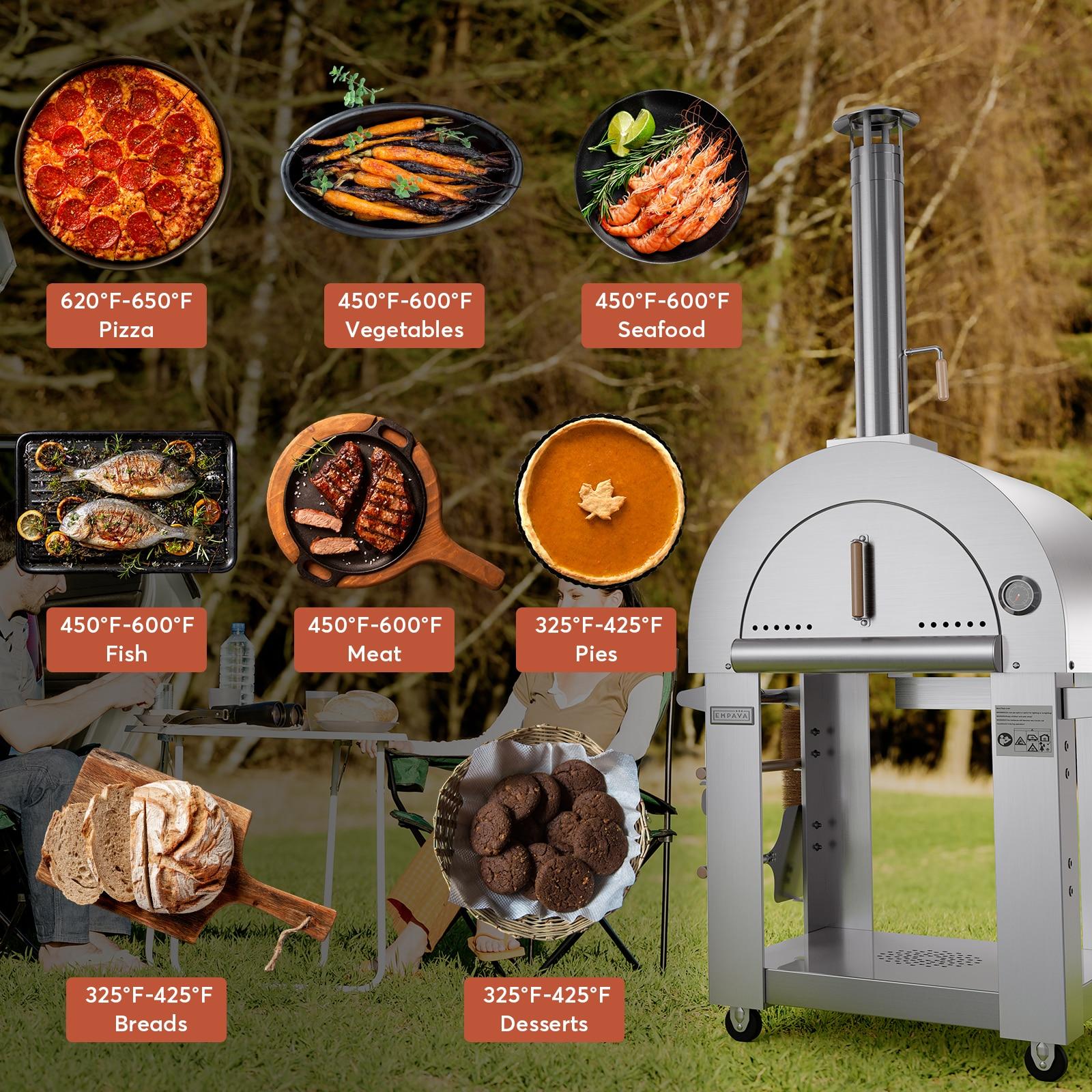 Empava Stainless Steel Freestanding Wood-Fired Pizza Oven & Reviews | Wayfair