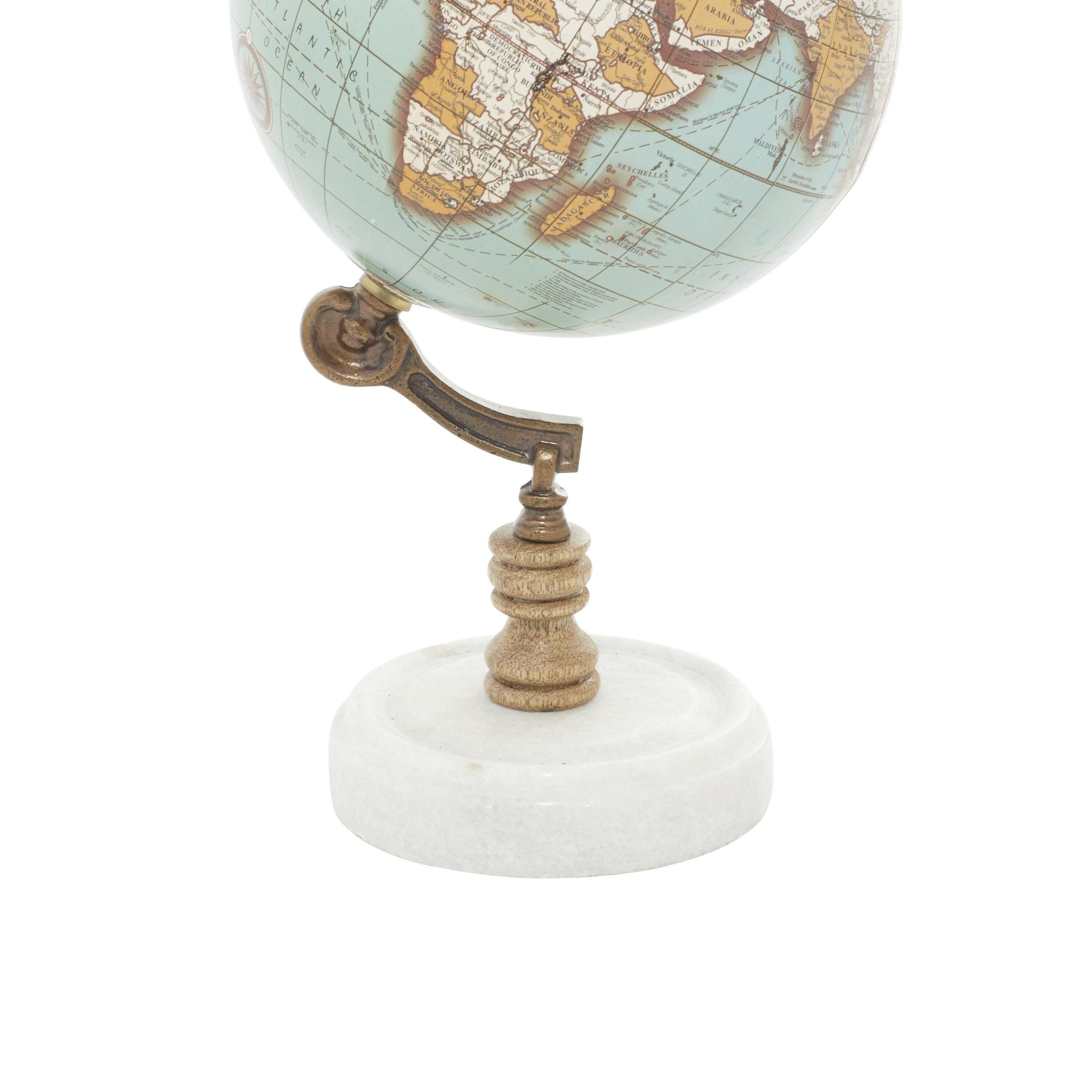 DecMode 7" Teal Globe with Marble Base