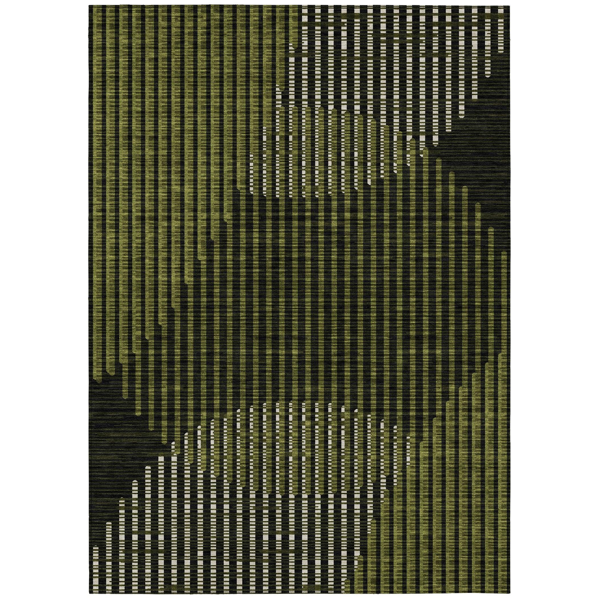 Machine Washable Indoor/Outdoor Chayden ACN1001 Olive