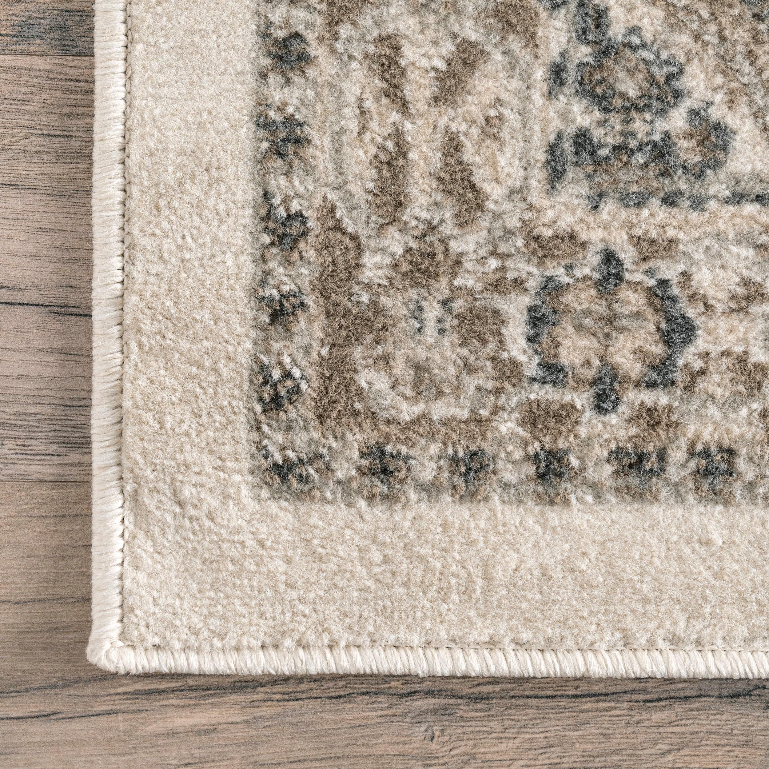 Nuloom Oval 7x9 Becca  Tiled Indoor Area Rug, Beige, Faded Transitional Design, Stain Resistant, BedroomLiving Room, Kitchen,