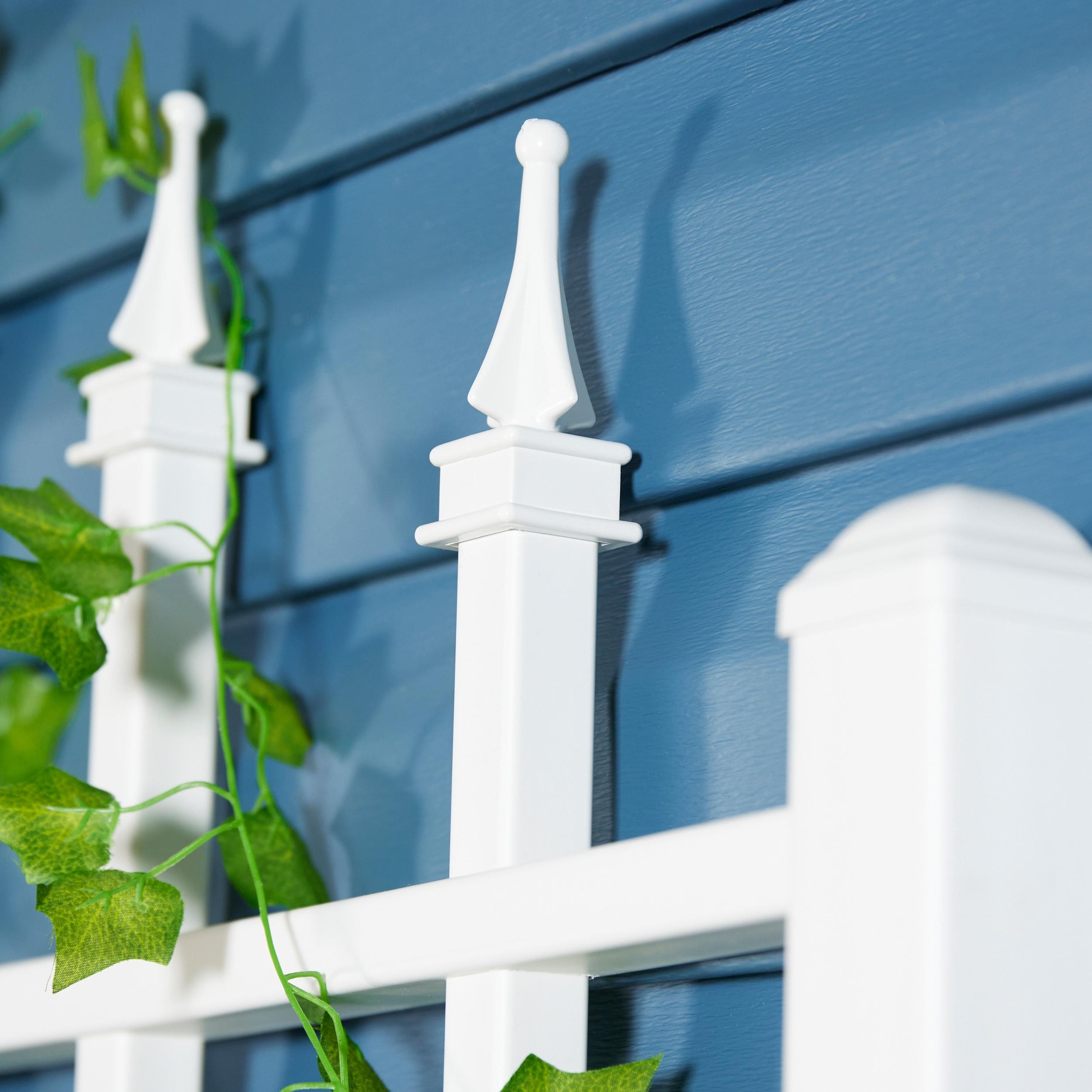 Dura-Trel Winchester 57"x95" PVC Vinyl Outdoor Garden Trellis Support for Vines, Climbing Plants, Flowers, & Vegetables w/Wall Mounting Screws, White