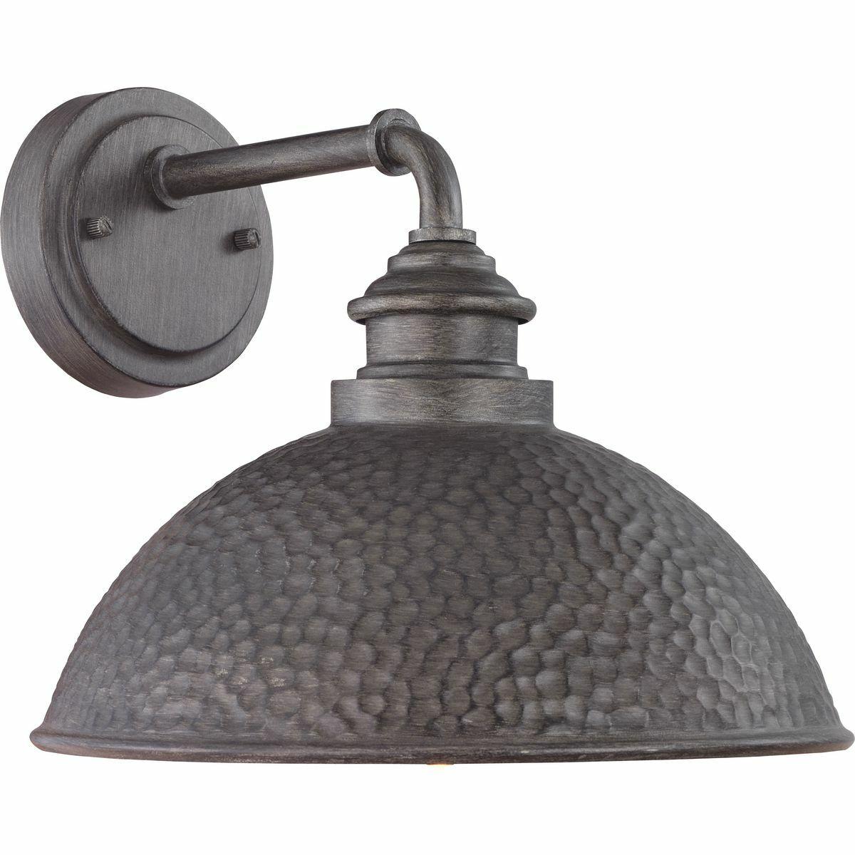 Progress Lighting Englewood 1-Light Medium Wall Lantern, Antique Pewter, Metallic Copper Shade