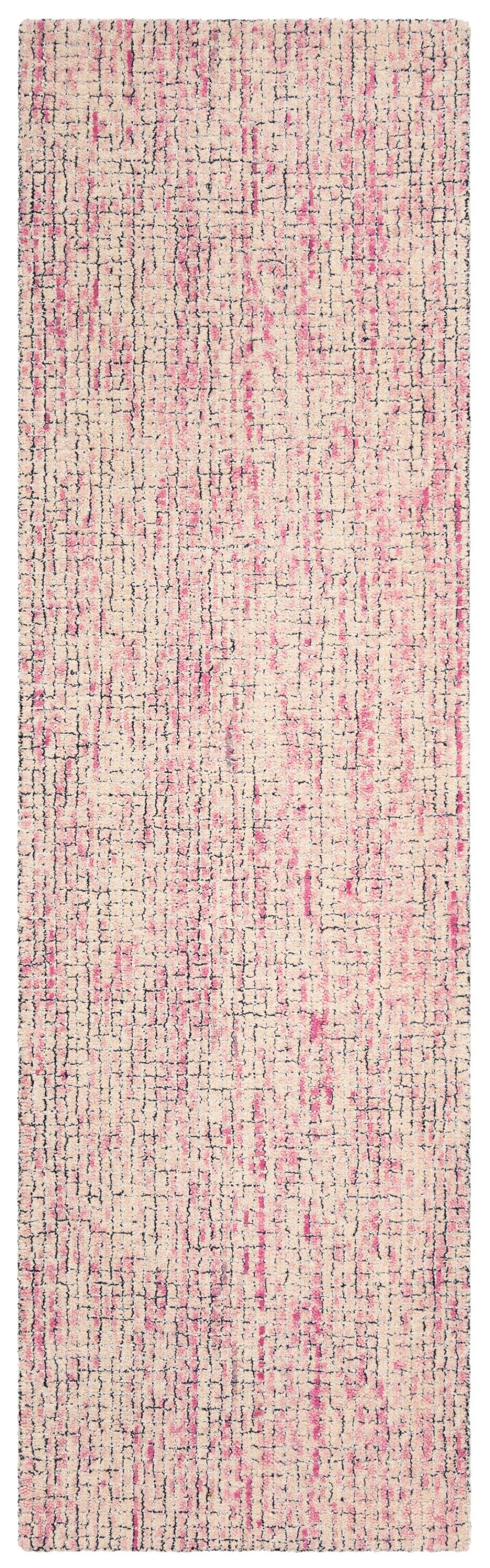 Abstract ABT473 Hand Tufted Runner Rug - Ivory/Pink - 2'3" X 8' - Safavieh.