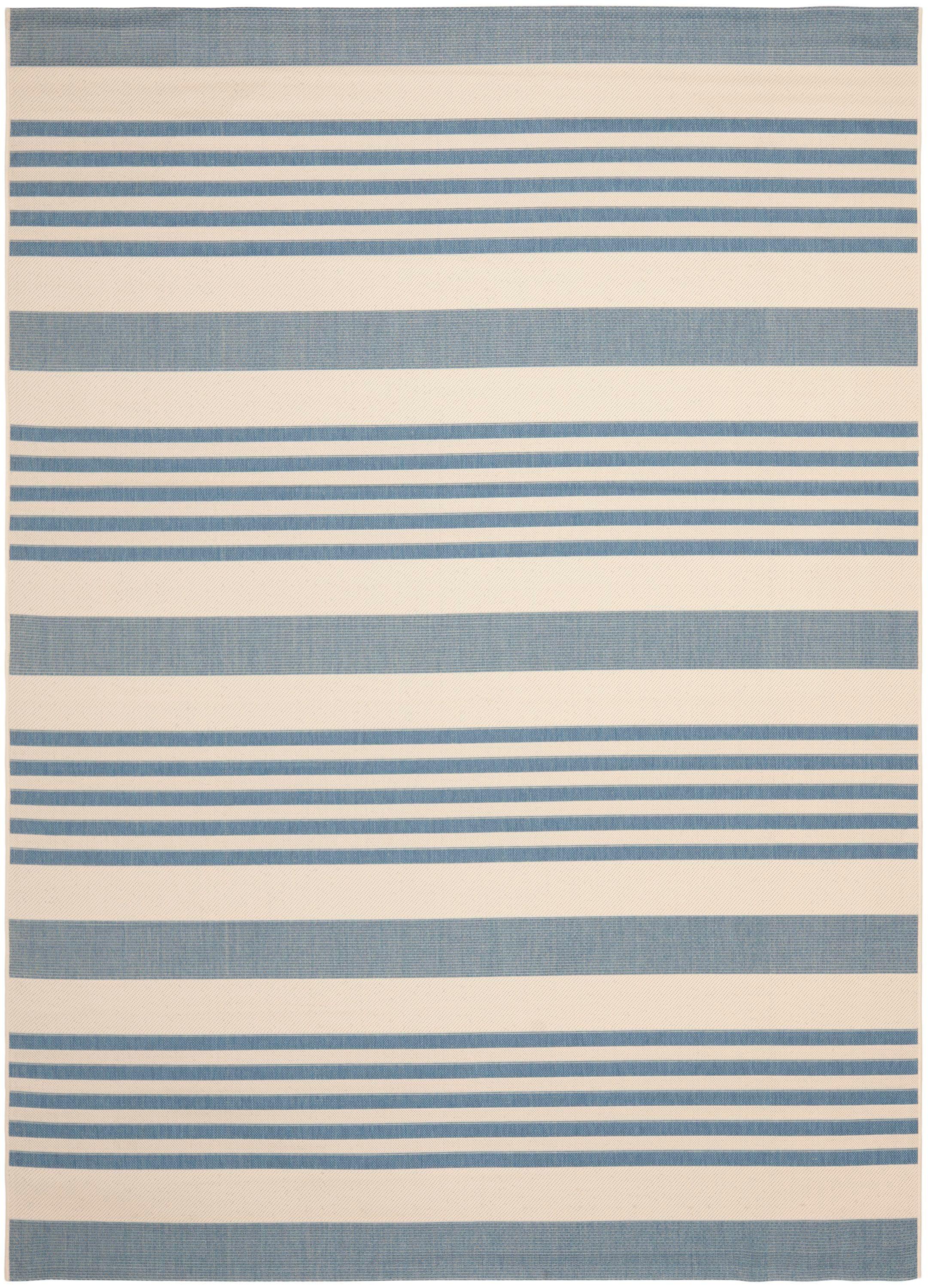 Courtyard CY6062 Power Loomed Indoor/Outdoor Area Rug - Beige/Blue - 8'x11' - Safavieh.