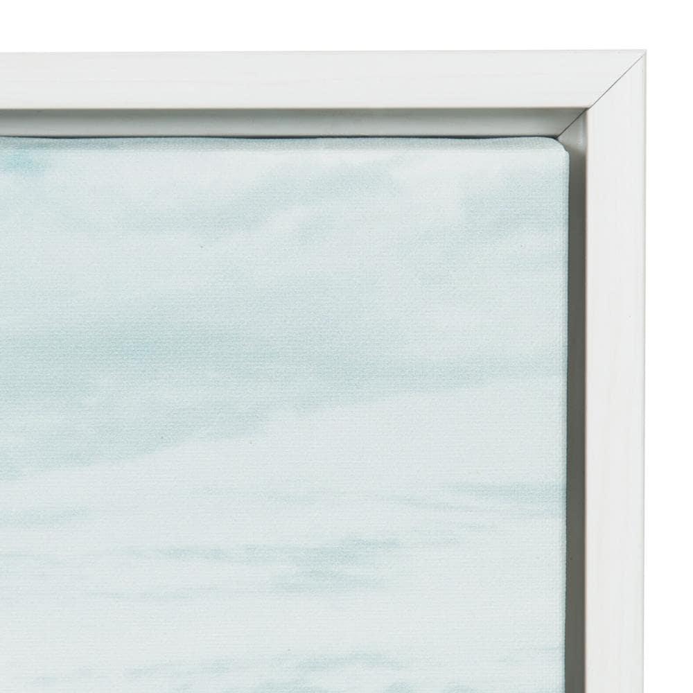 23" x 33" Sylvie Beach 2 Framed Canvas by F2 Images White - Kate and Laurel: Modern Wall Art, Ocean Screen Print, Sawtooth Back Mount