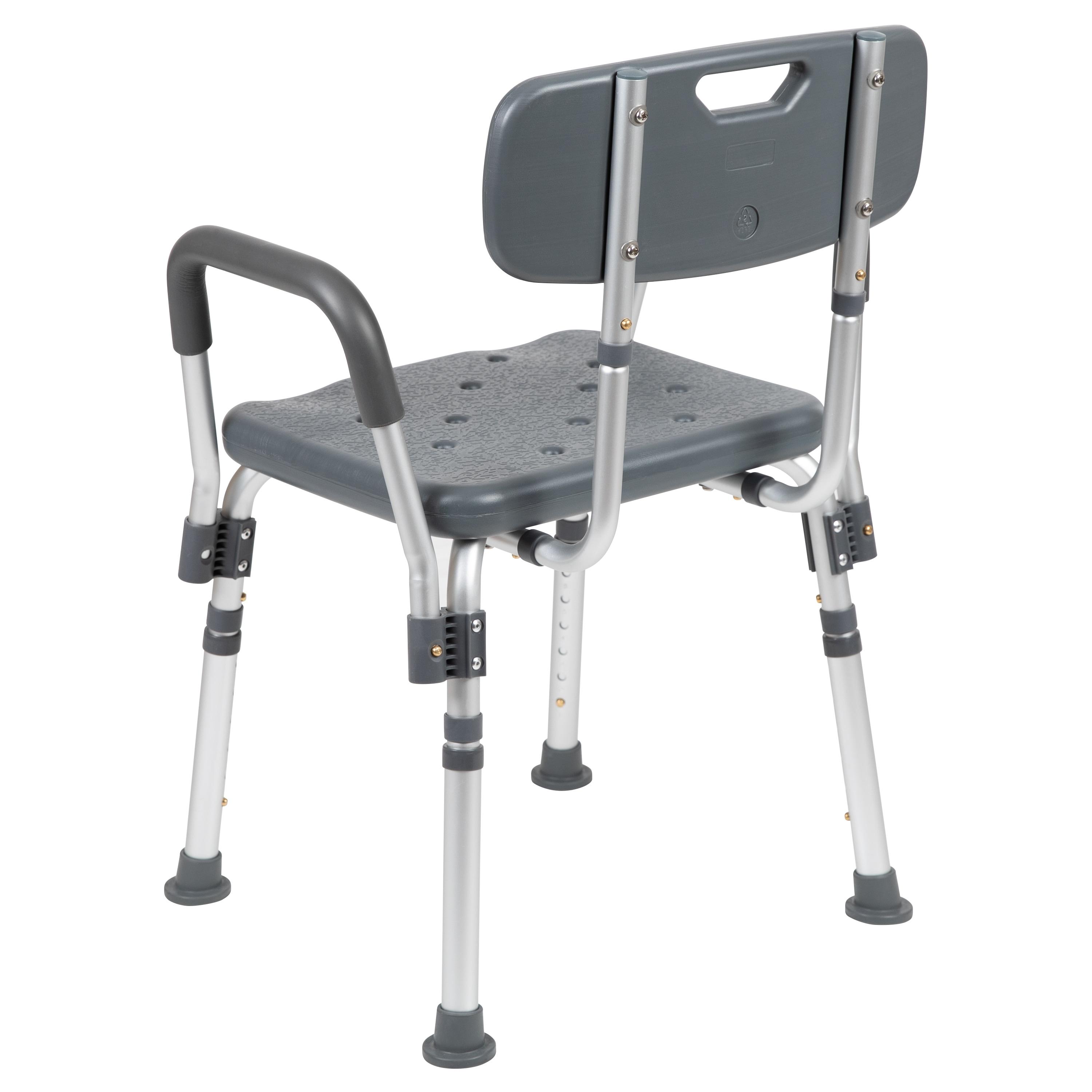 Jane Aluminum Height Adjustable Bath and Shower Chair by Flash Furniture