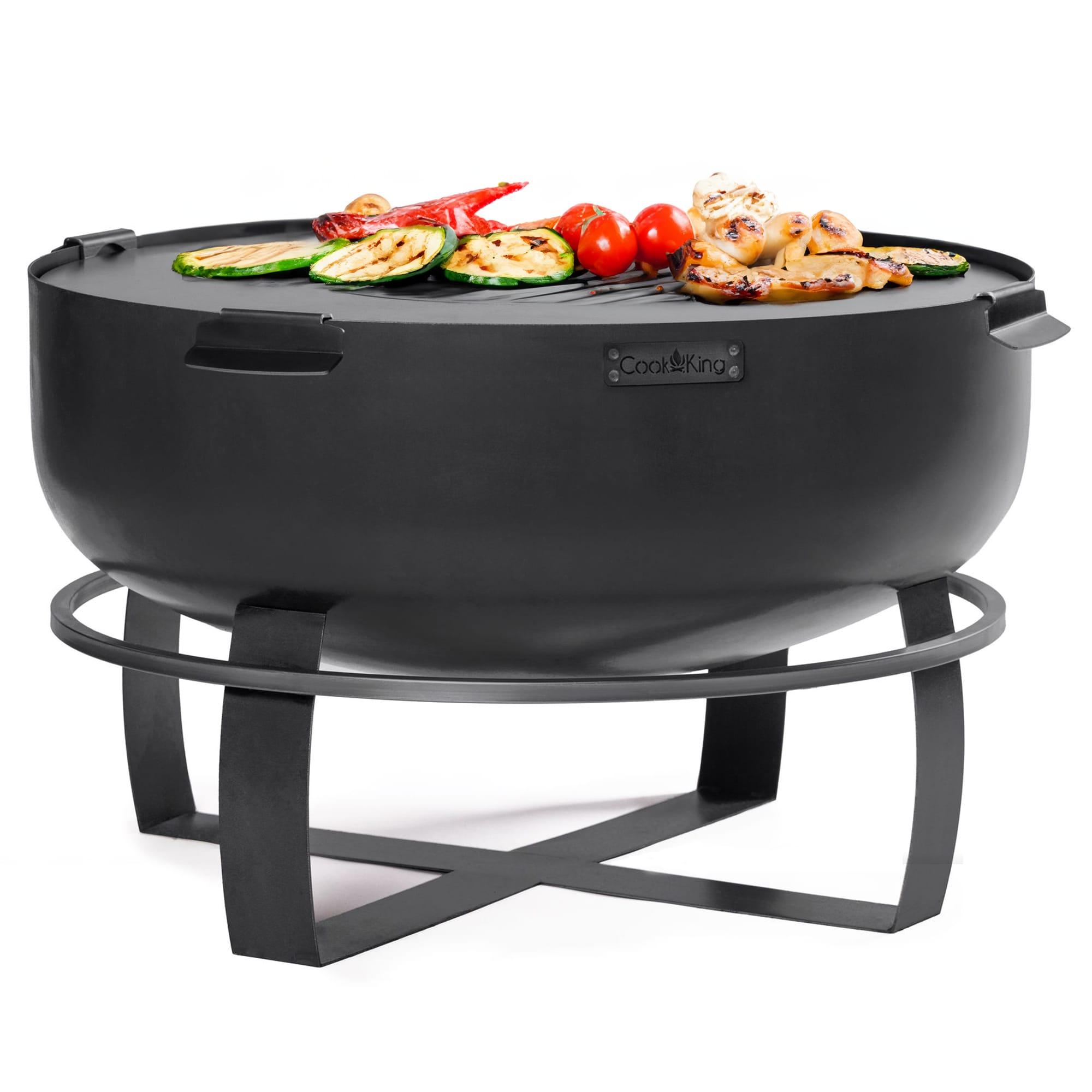 Viking 32" Black Steel Free-Standing Fire Pit with Grill Plate