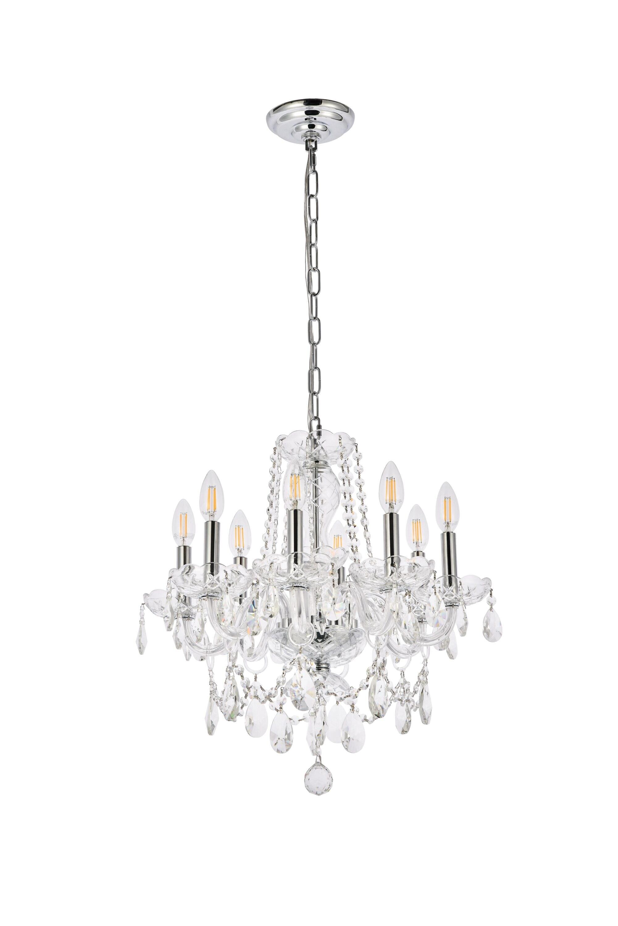 Elegant Lighting Princeton 8 light Chrome Chandelier Clear Royal Cut Crystal