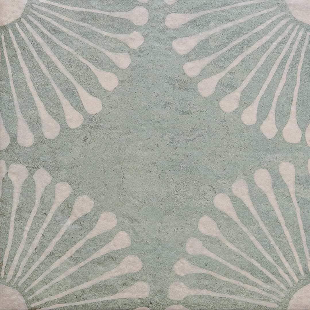 The Tile Life Amanecer Verde Porcelain Encaustic Tile Sample - 8 x 8 in. - 1-Piece - Floor, Wall & Backsplash
