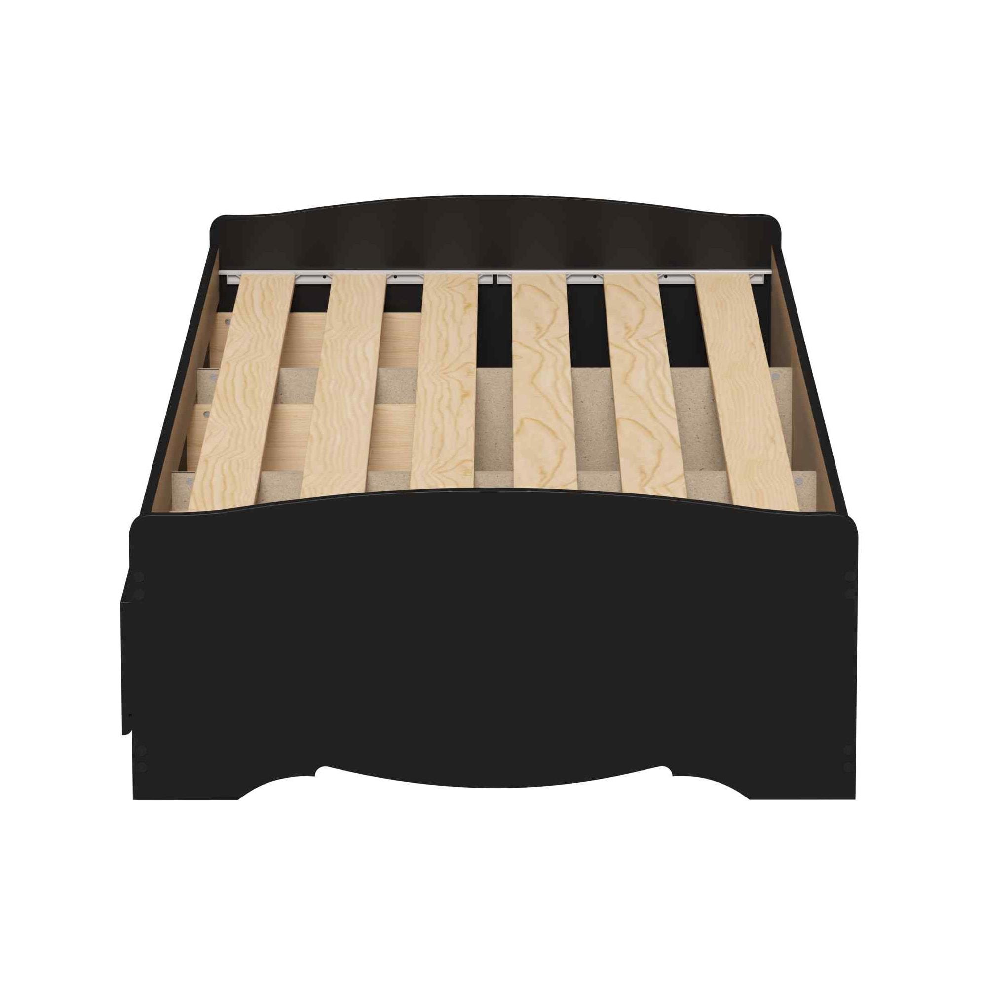 Prepac Twin Mate's Platform Storage Bed with 3 Drawers Black: Laminated, Transitional Style, No Box Spring Needed