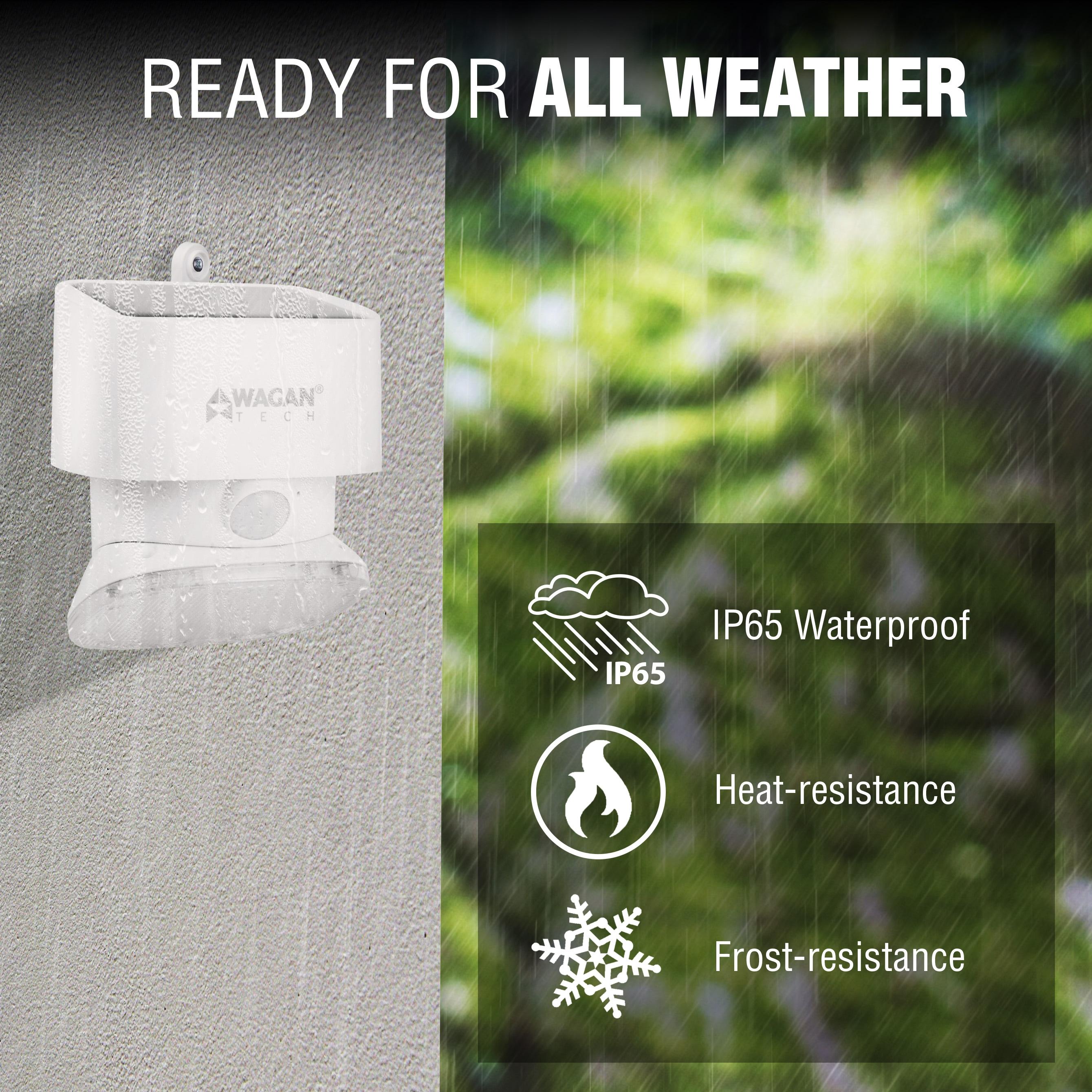 Wagan 1 - Head LED Solar Powered Dusk to Dawn Outdoor Security Wall Pack with Motion Sensor