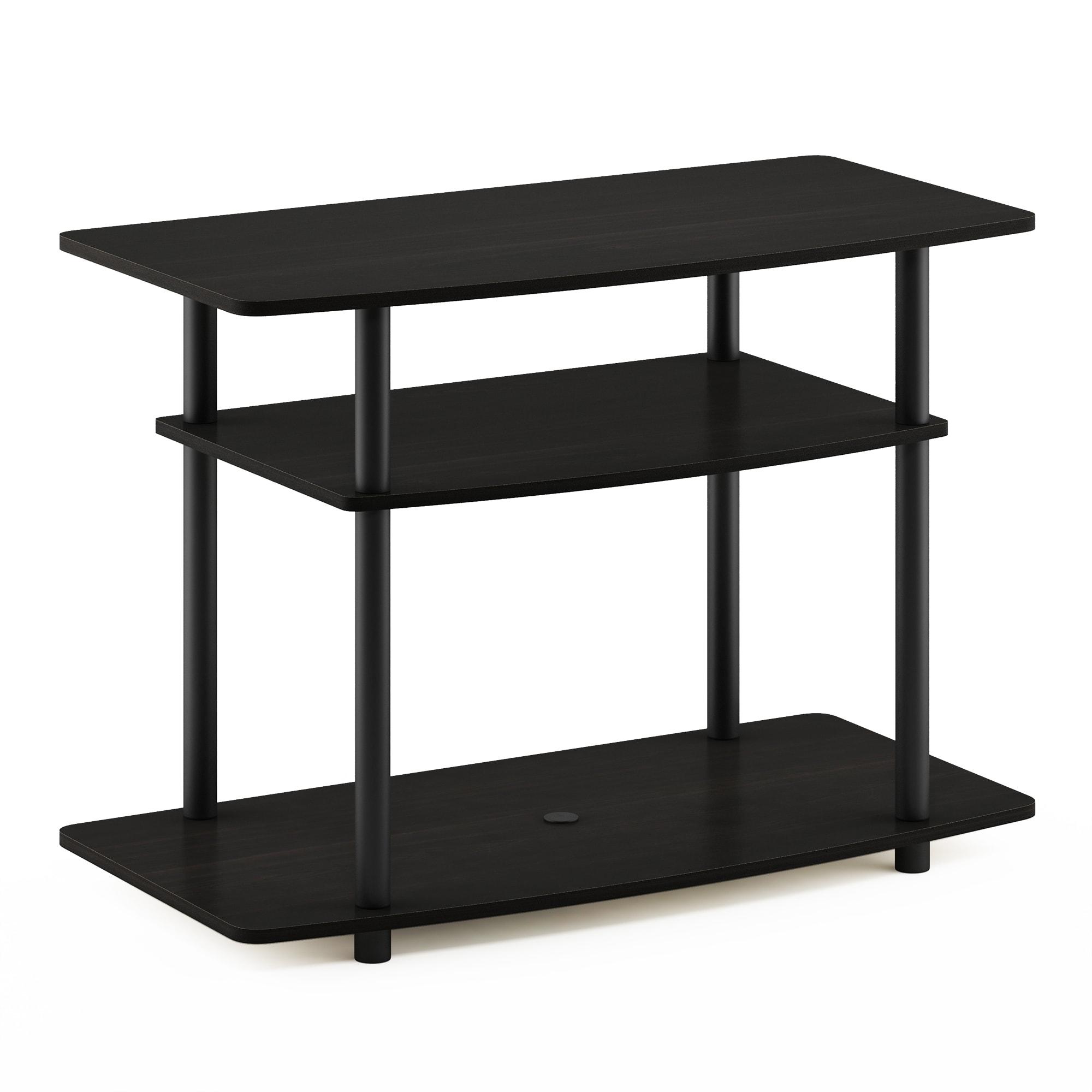 Furinno 3-Tier TV Stand Console Table for TV's up to 32" Media Entertainment Center No Tools Espresso/Black