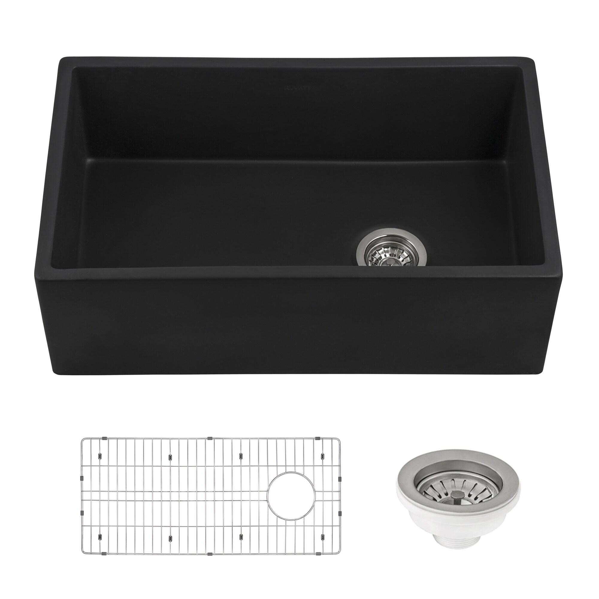 Ruvati 30-inch Fireclay Modern Farmhouse Kitchen Sink Single Bowl