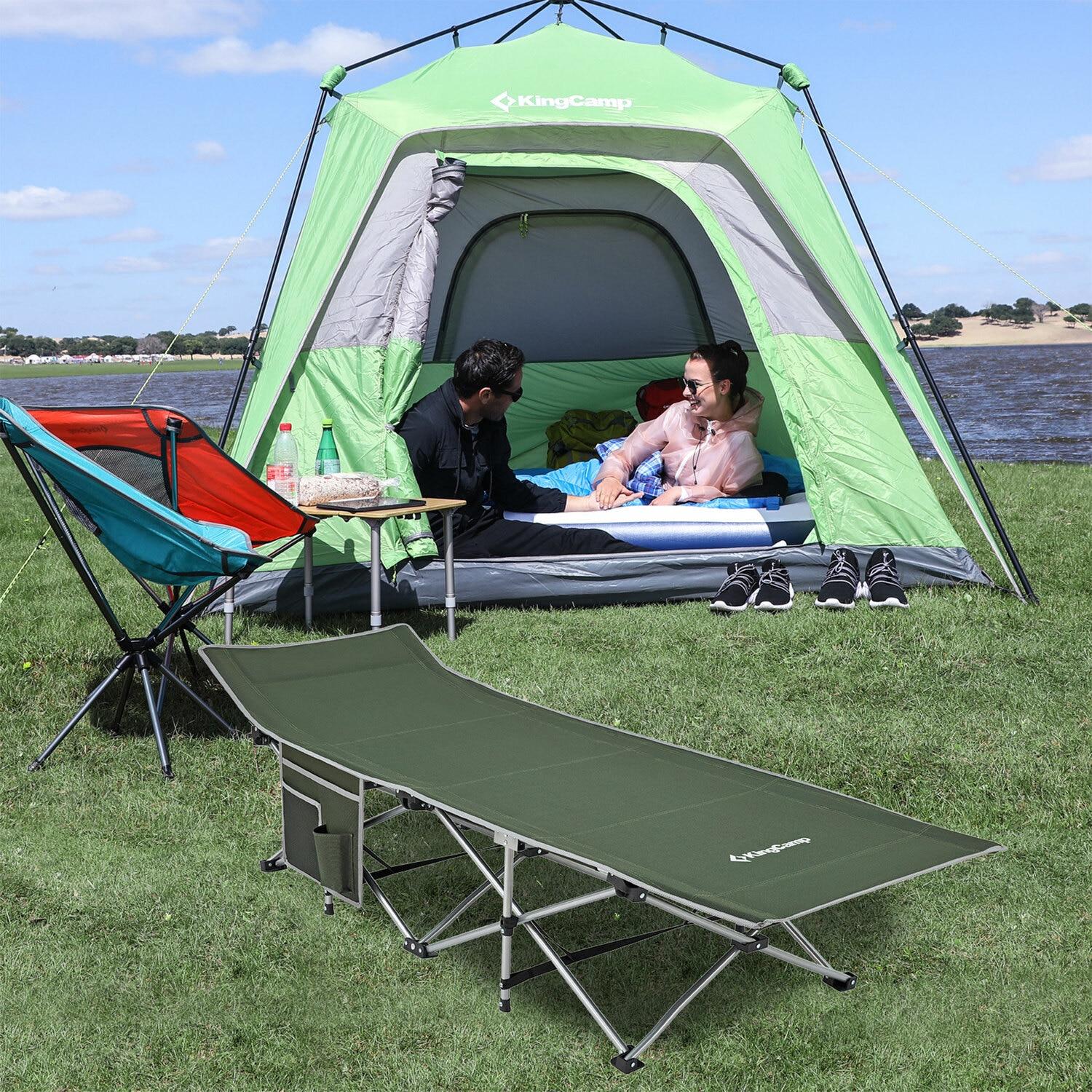 Kingcamp KingCamp Folding Portable Outdoor Camping Cot w/ Multi Layer Side Pocket