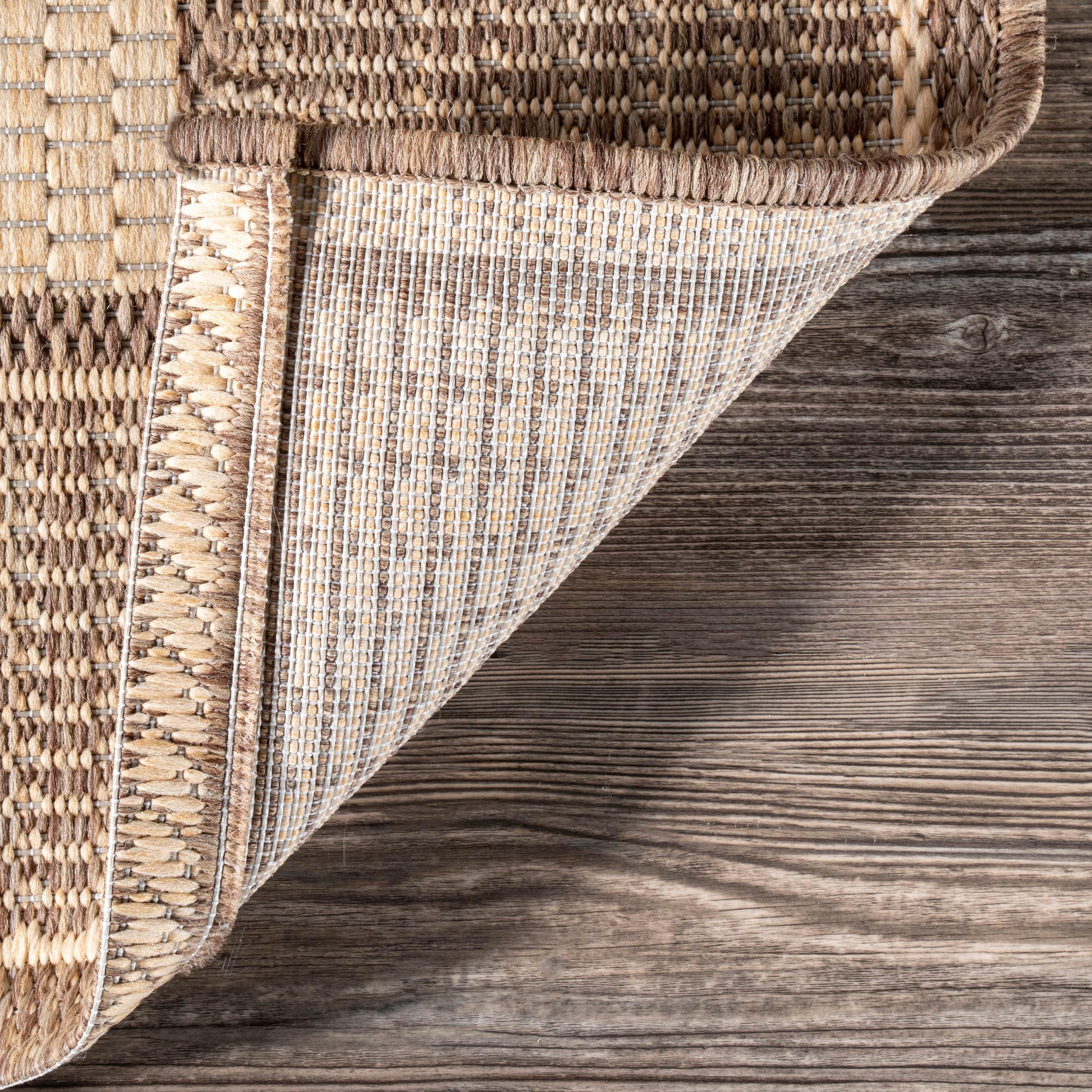 Nuloom Gris Bordered 3x5 Indoor/Outdoor Accent Rug for Living Room Patio Deck Front Porch Entryway Kitchen, Beige/Tan