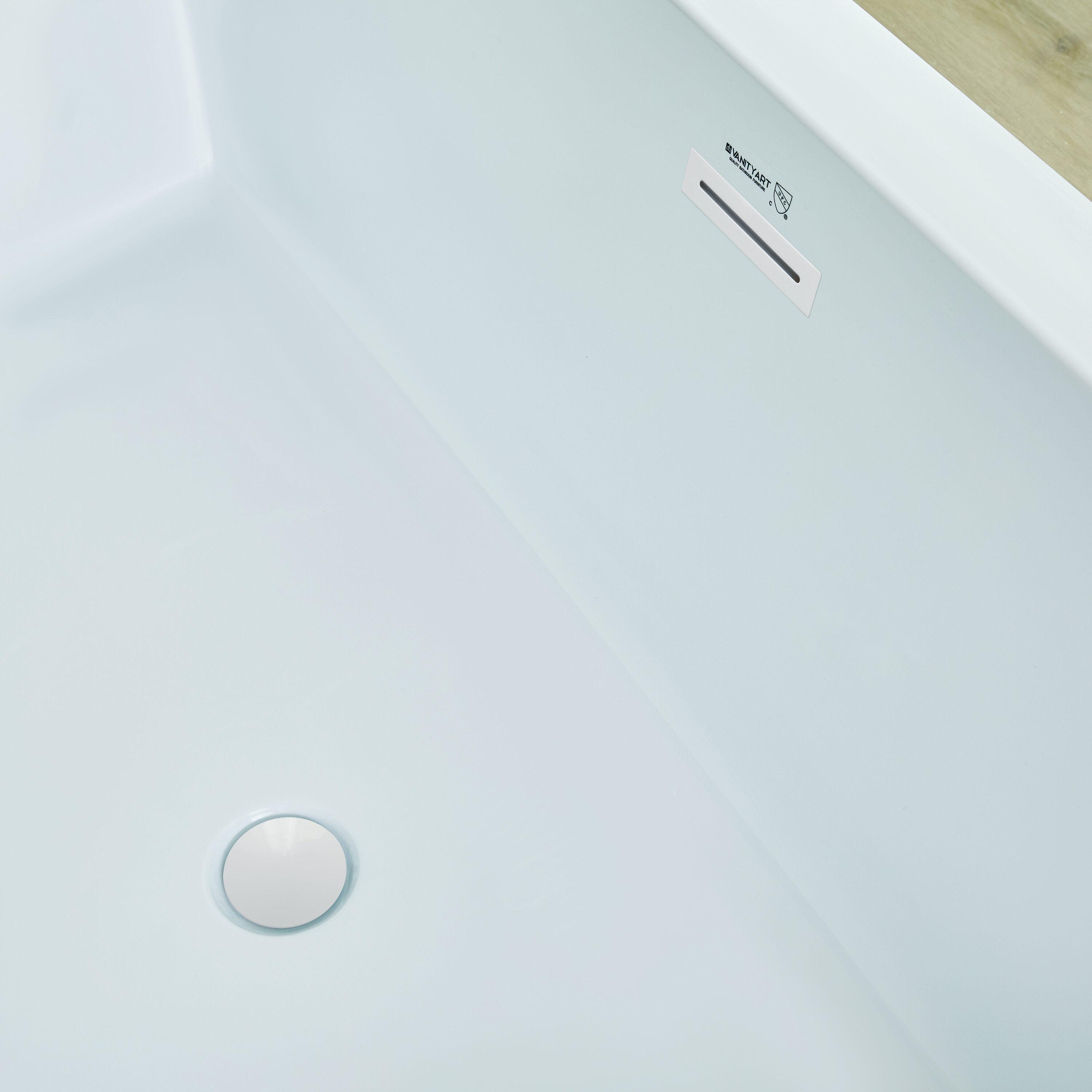 Orion 59'' x 30'' Freestanding Soaking Acrylic Bathtub