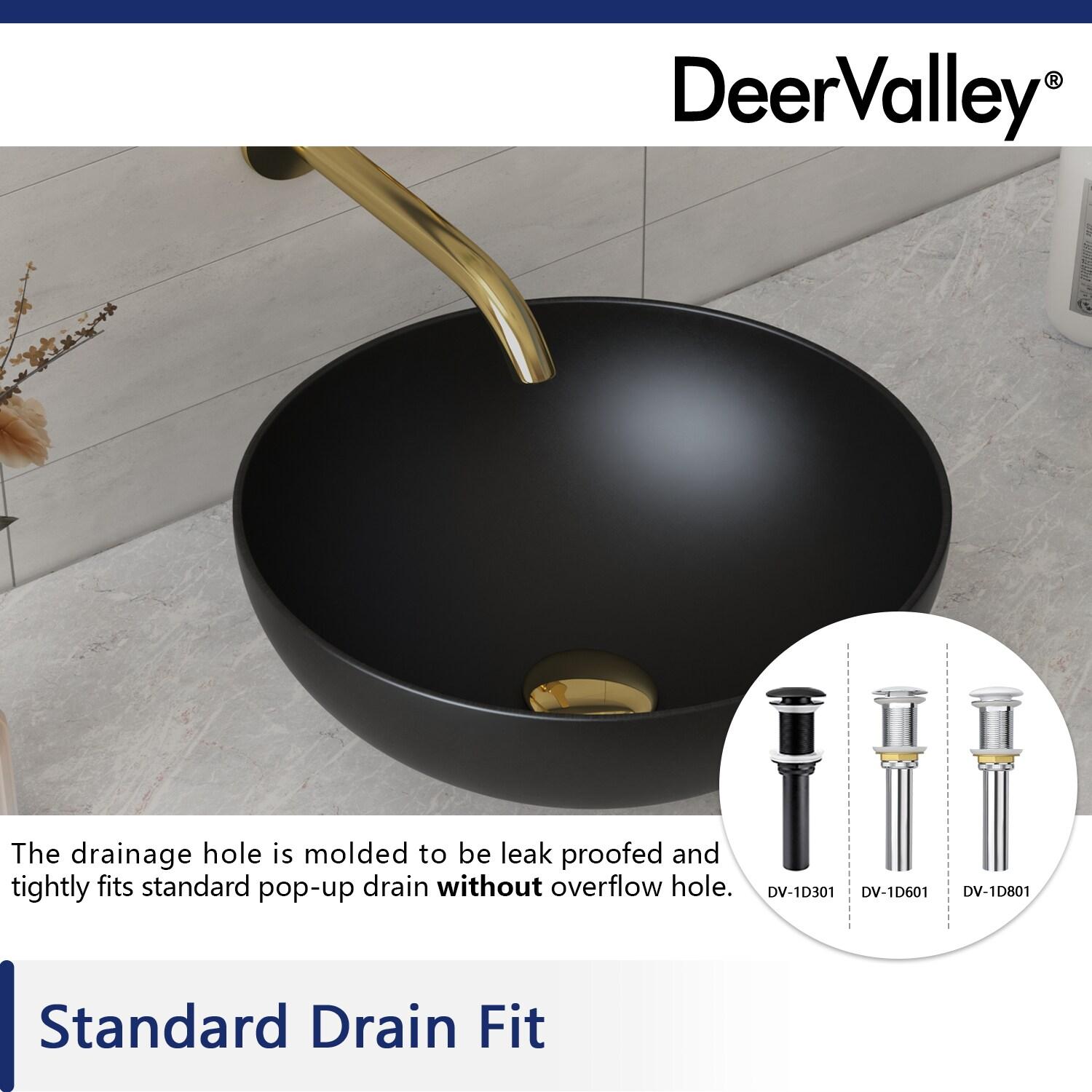 DeerValley Symmetry 13" x 13'' Circular/Round Vitreous Vessel Bathroom Sink