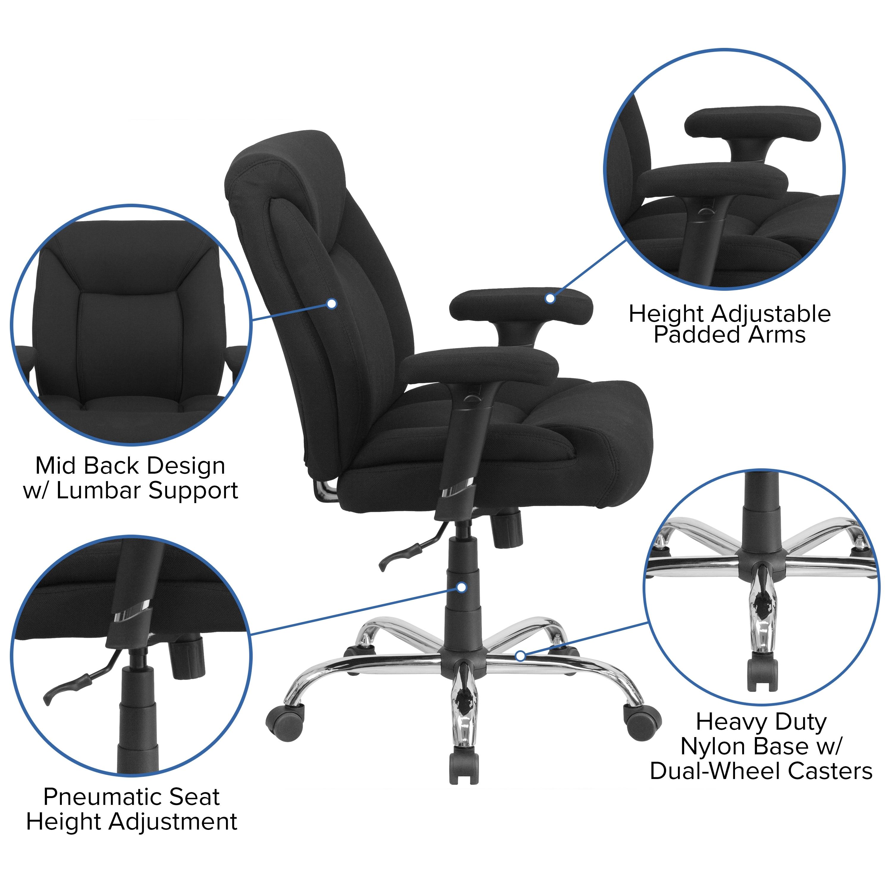 HERCULES Series Big & Tall Swivel Ergonomic Task Office Chair with Deep Tufted Seating